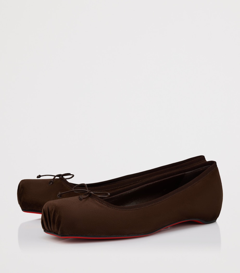 Christian Louboutin Womens Cassia Nodo Suede Ballet Flats Image 2