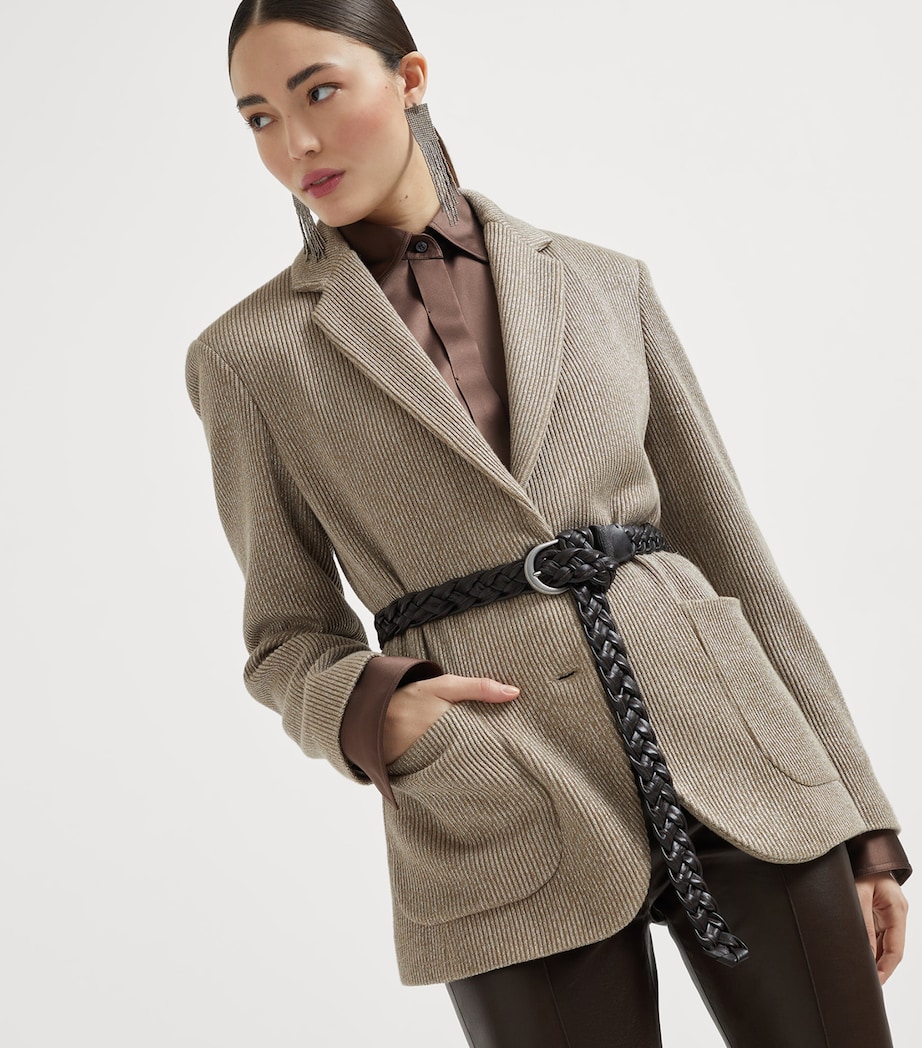Cotton-Blend Ribbed Blazer CXB87 Image 5