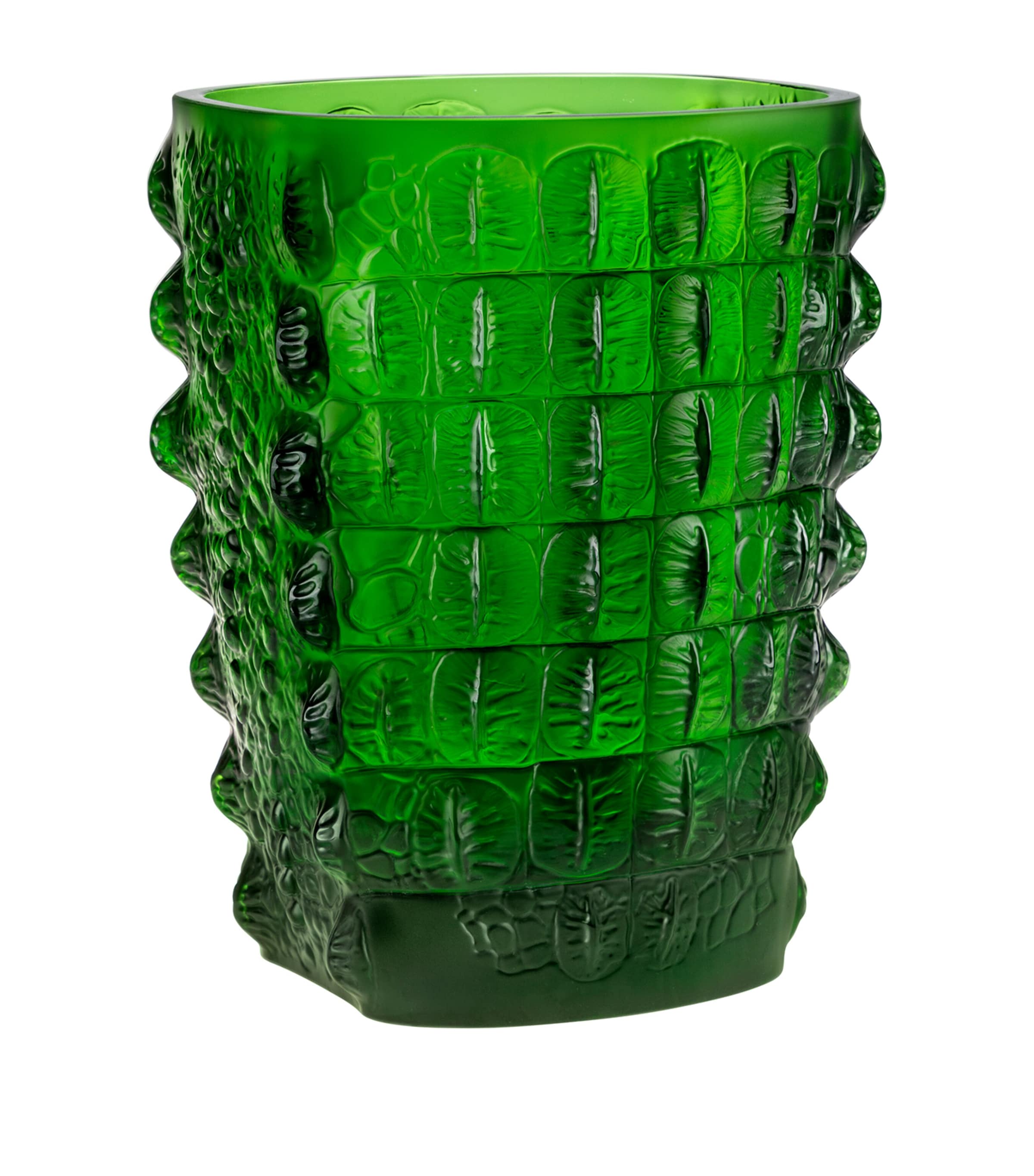 Crystal Crocodile Vase (26.5cm) VERT PRAIRIE Image 1