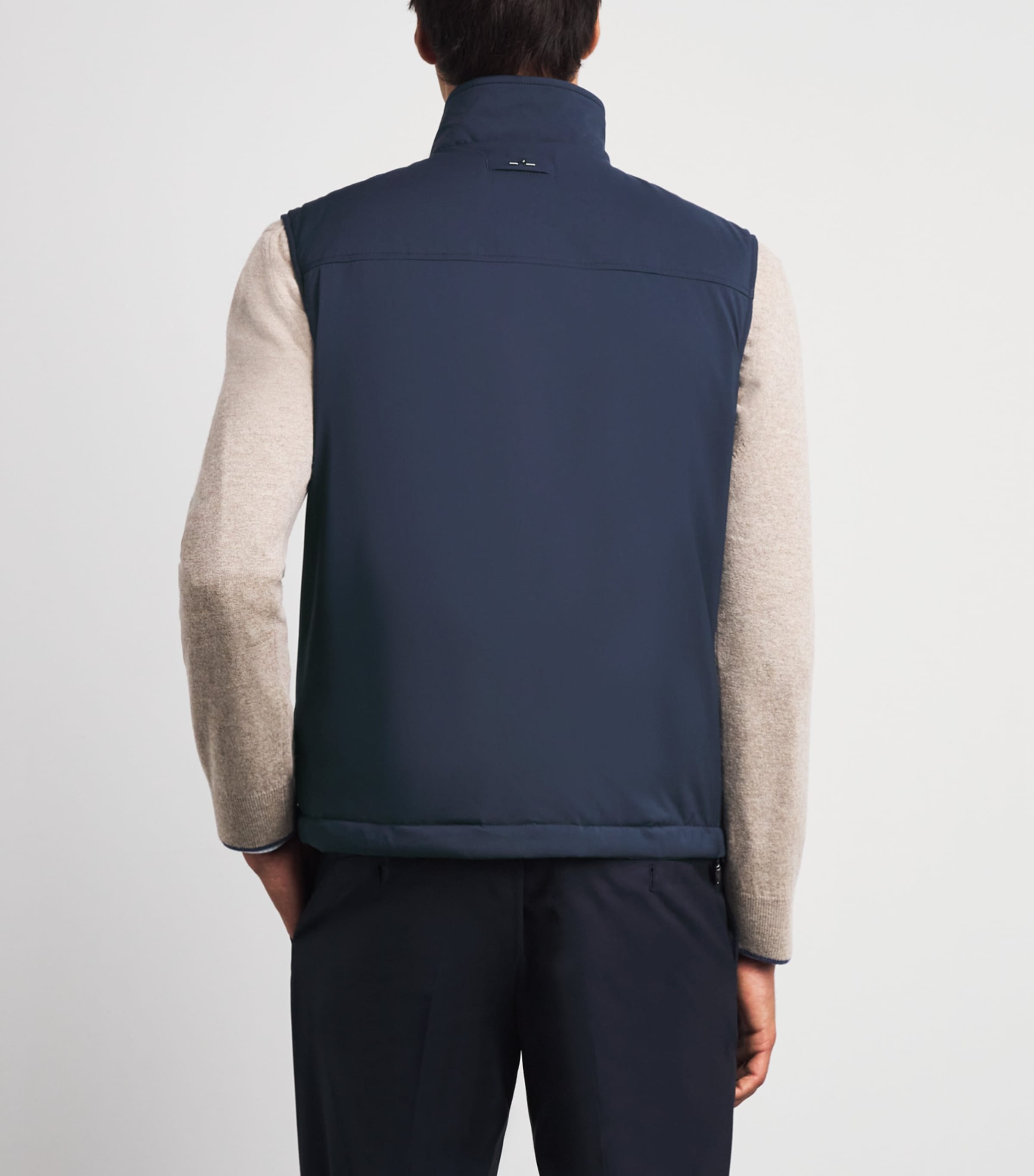 Paul & Shark Mens Padded Reversible Gilet Blue/ Cadet Blue Image 5