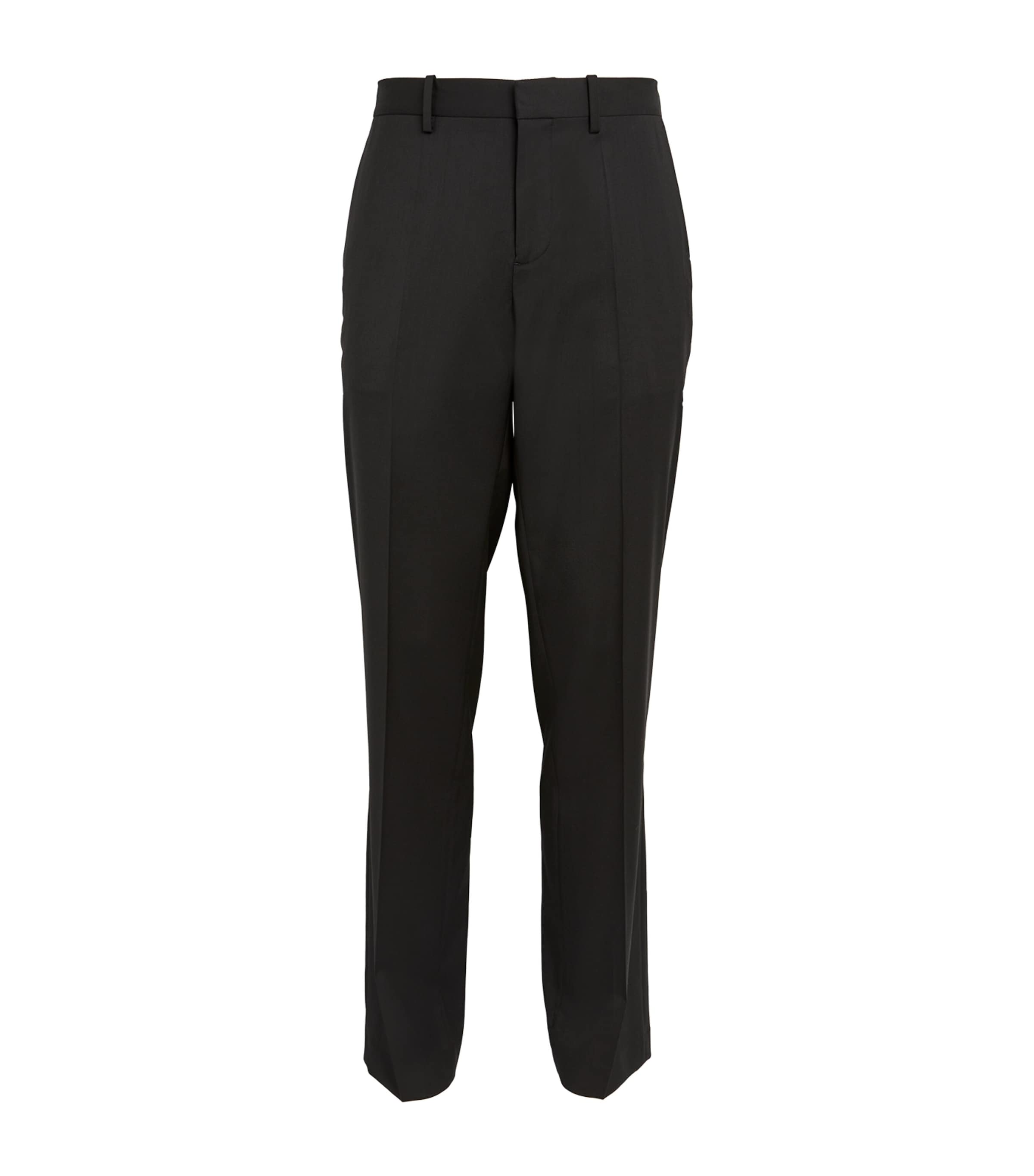 Shop Helmut Lang Wool Straight Tailored Trousers In Black