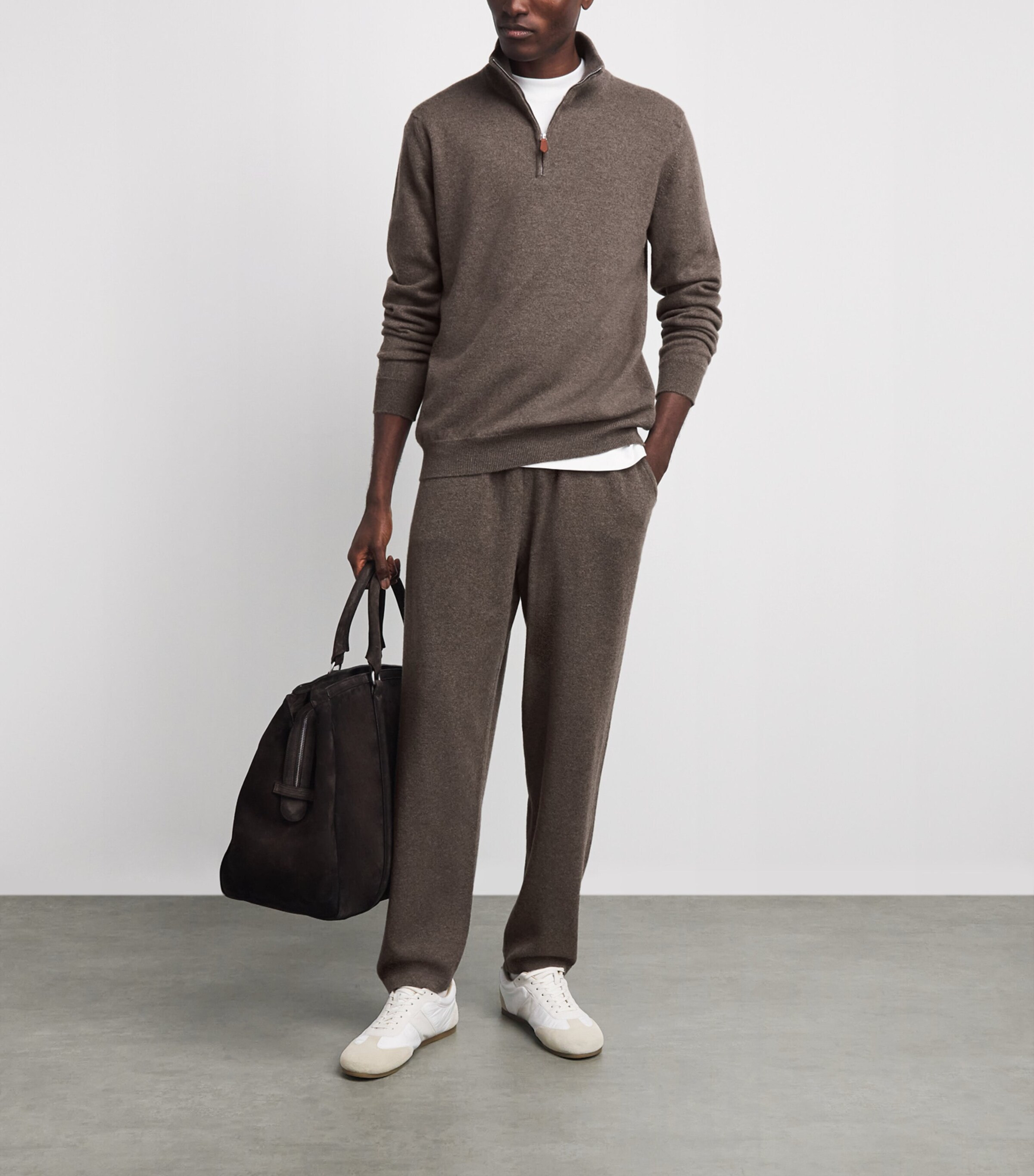 Johnstons Of Elgin Mens Cashmere Lewis Sweatpants Heathcot Image 2