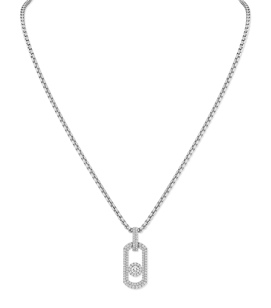 Messika So Move Titanium and Diamond Pavé Pendant Necklace (1.14ct) Titanium Image 1