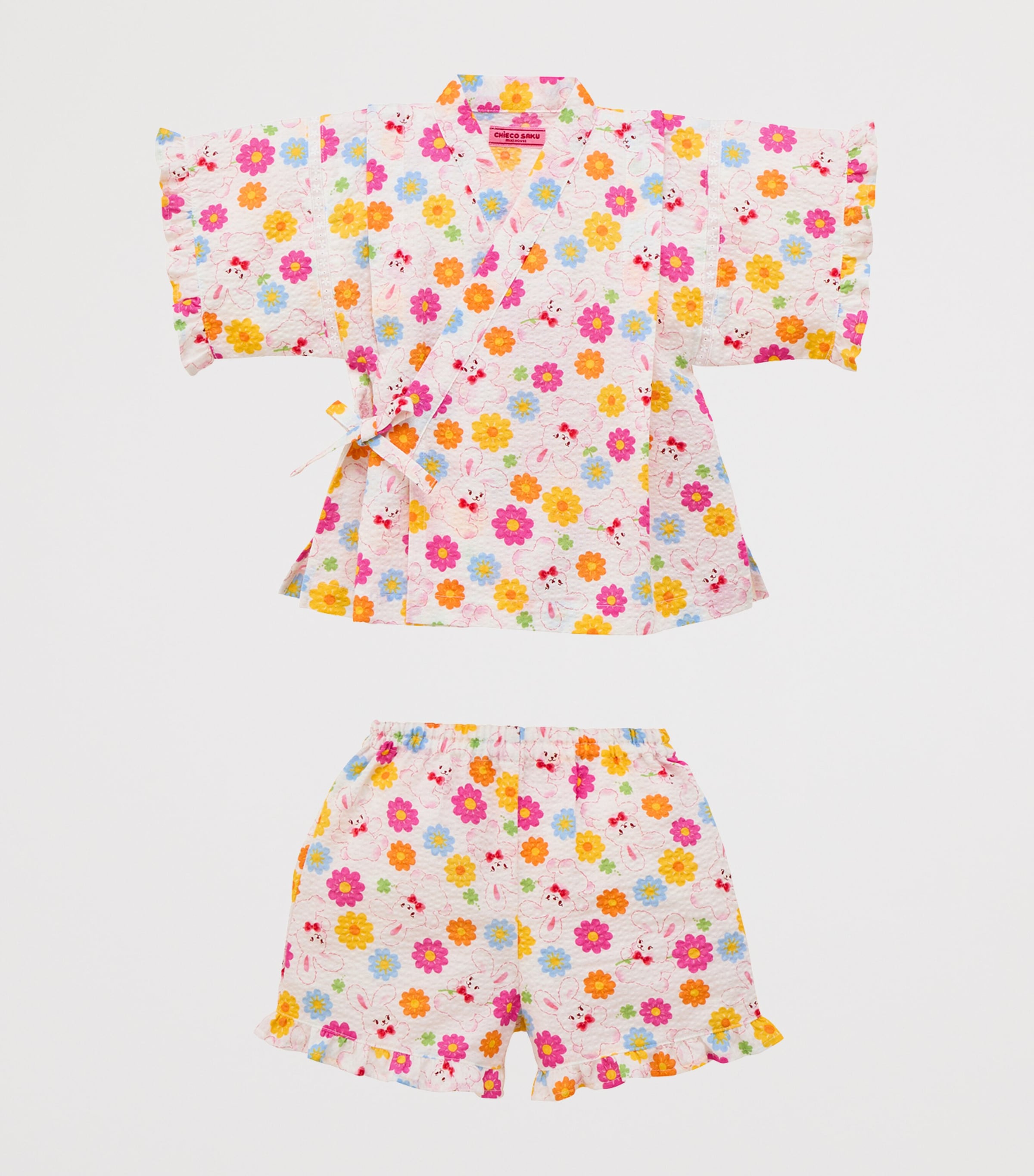 Miki House Cotton Floral Jinbei Set (3 Months-7 Years) Image 2