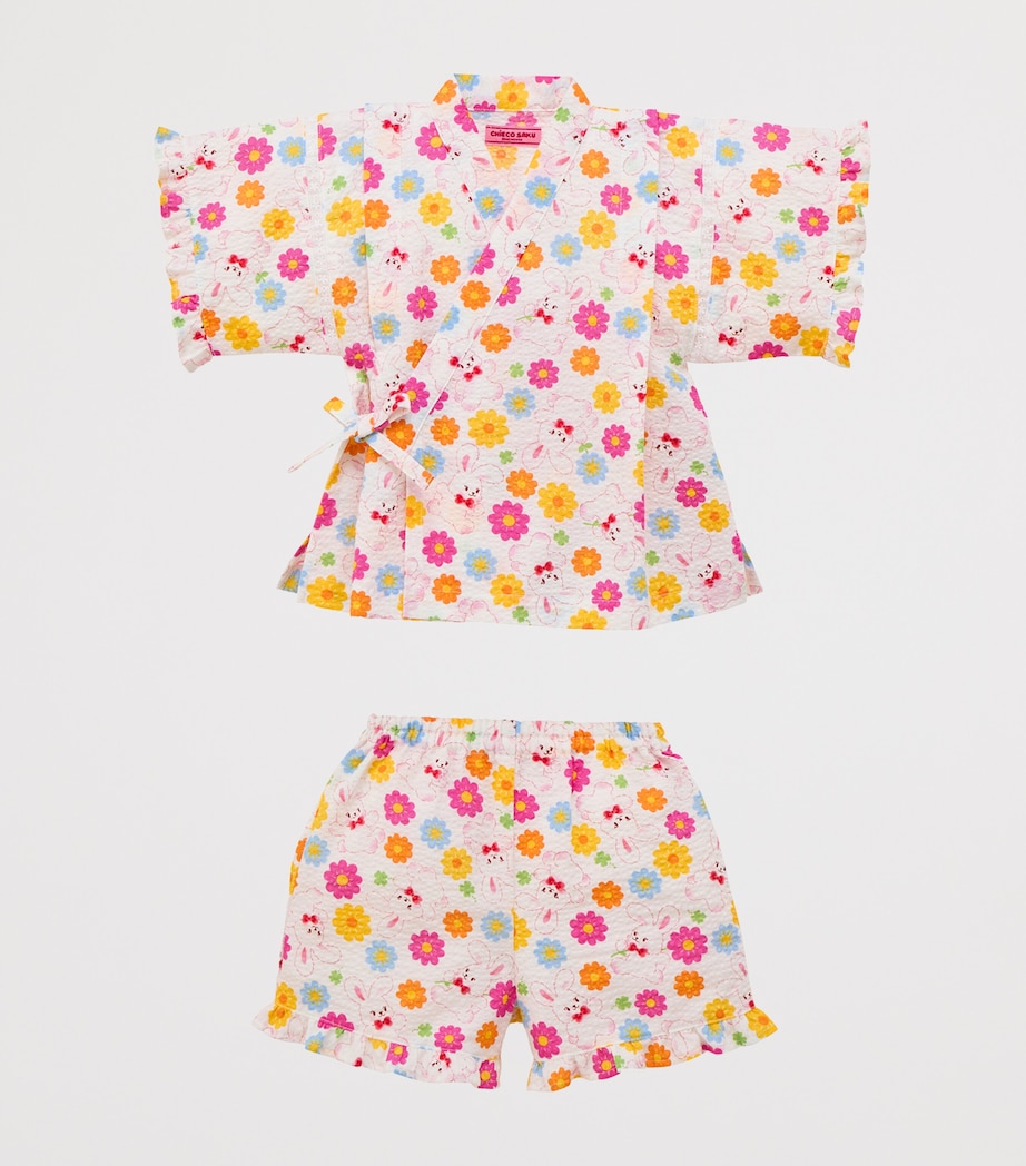 Miki House Cotton Floral Jinbei Set (3 Months-7 Years) Image 2