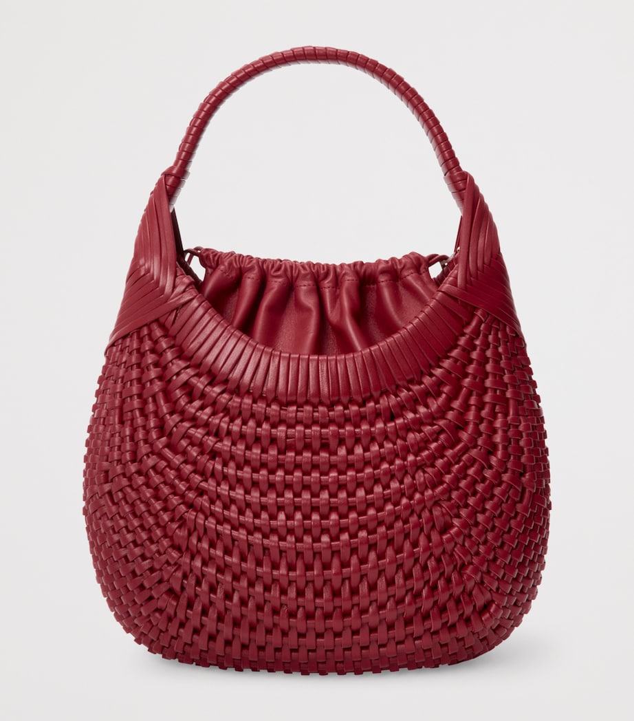 Leather Diamond Top-Handle Bag CHERRY Image 3