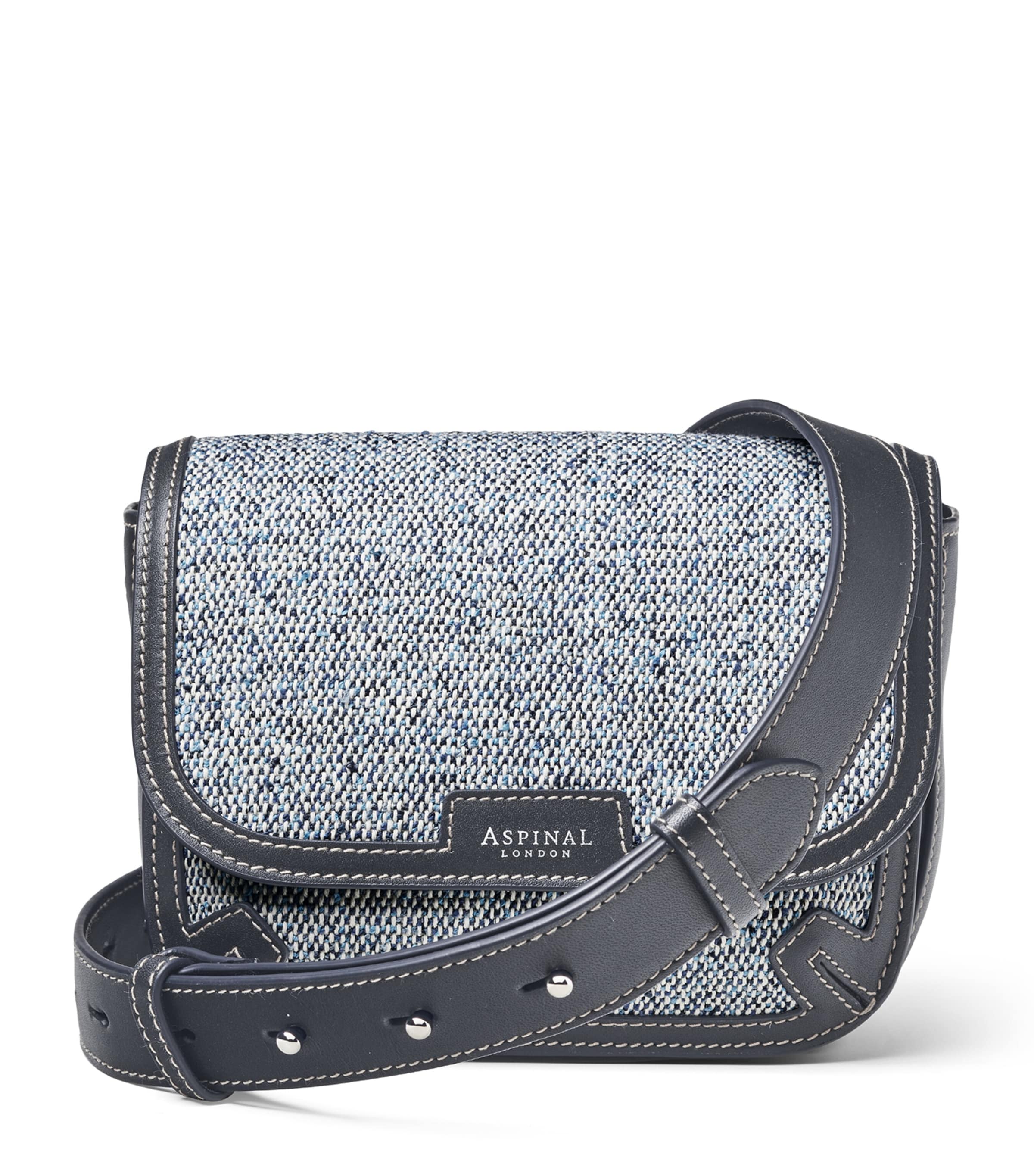 Aspinal Of London Canvas Ella Cross-body Bag In Navy