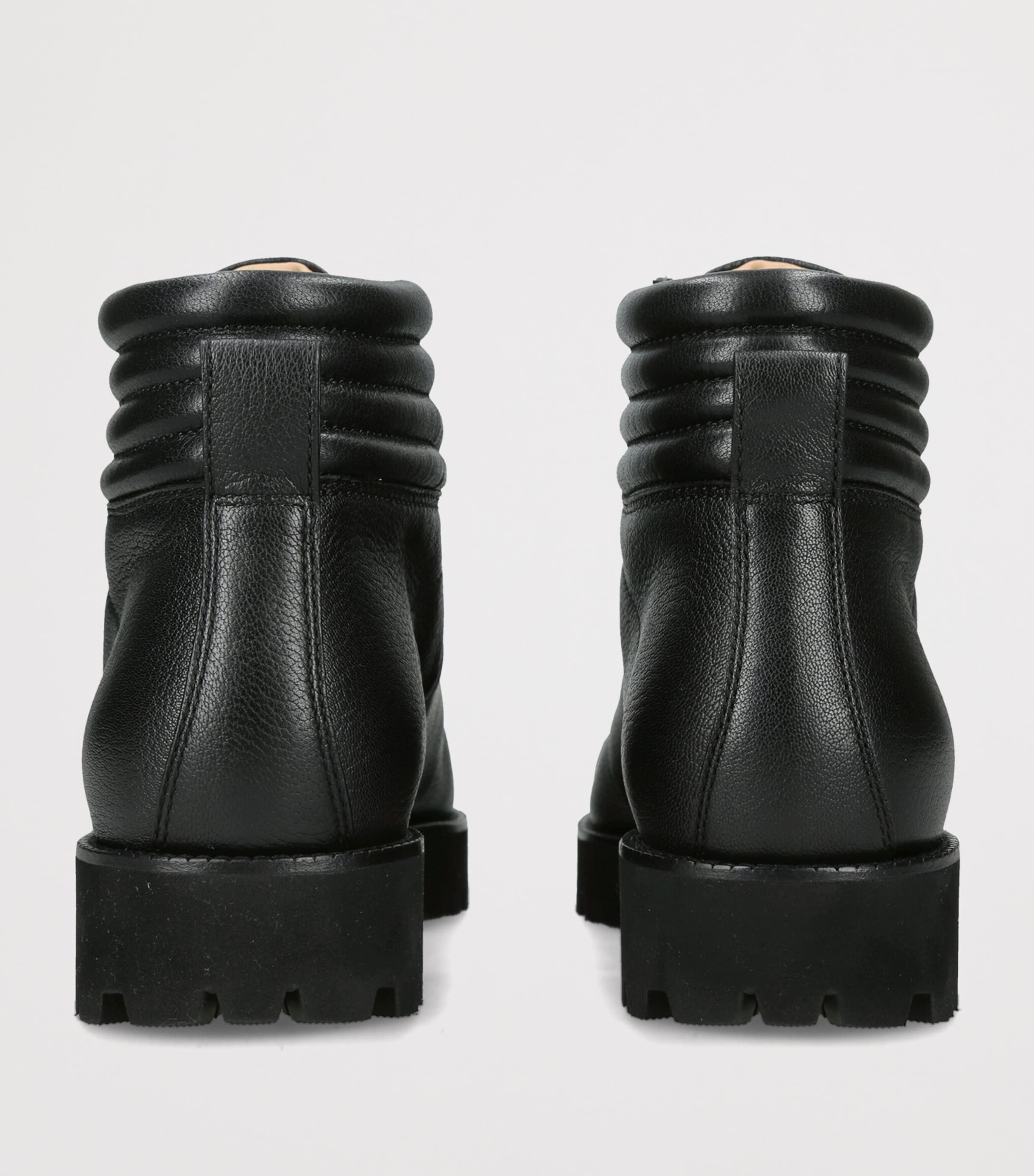 Valentino Garavani Leather Combat Boots Black Image 4