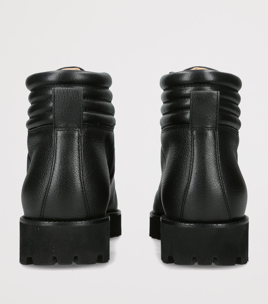 Valentino Garavani Leather Combat Boots Black Image 4