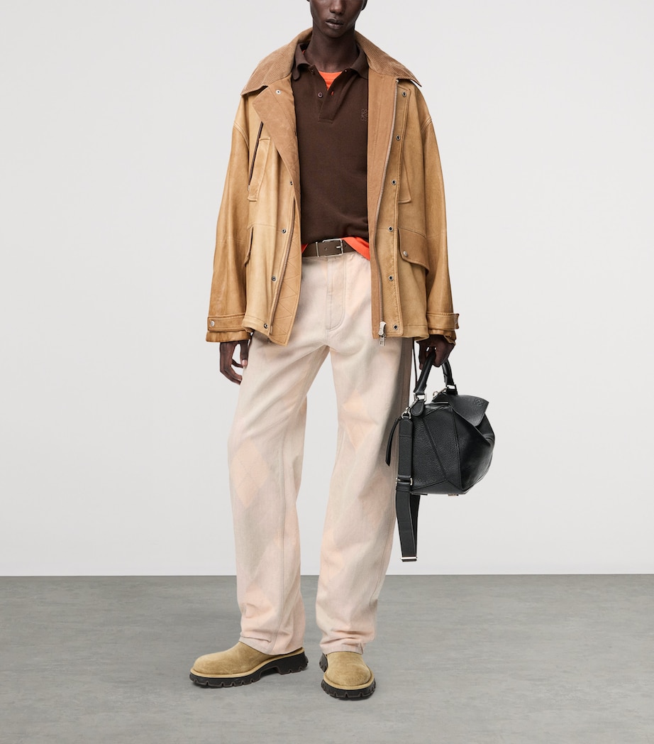 Argyle-Print Jeans BEIGE Image 2