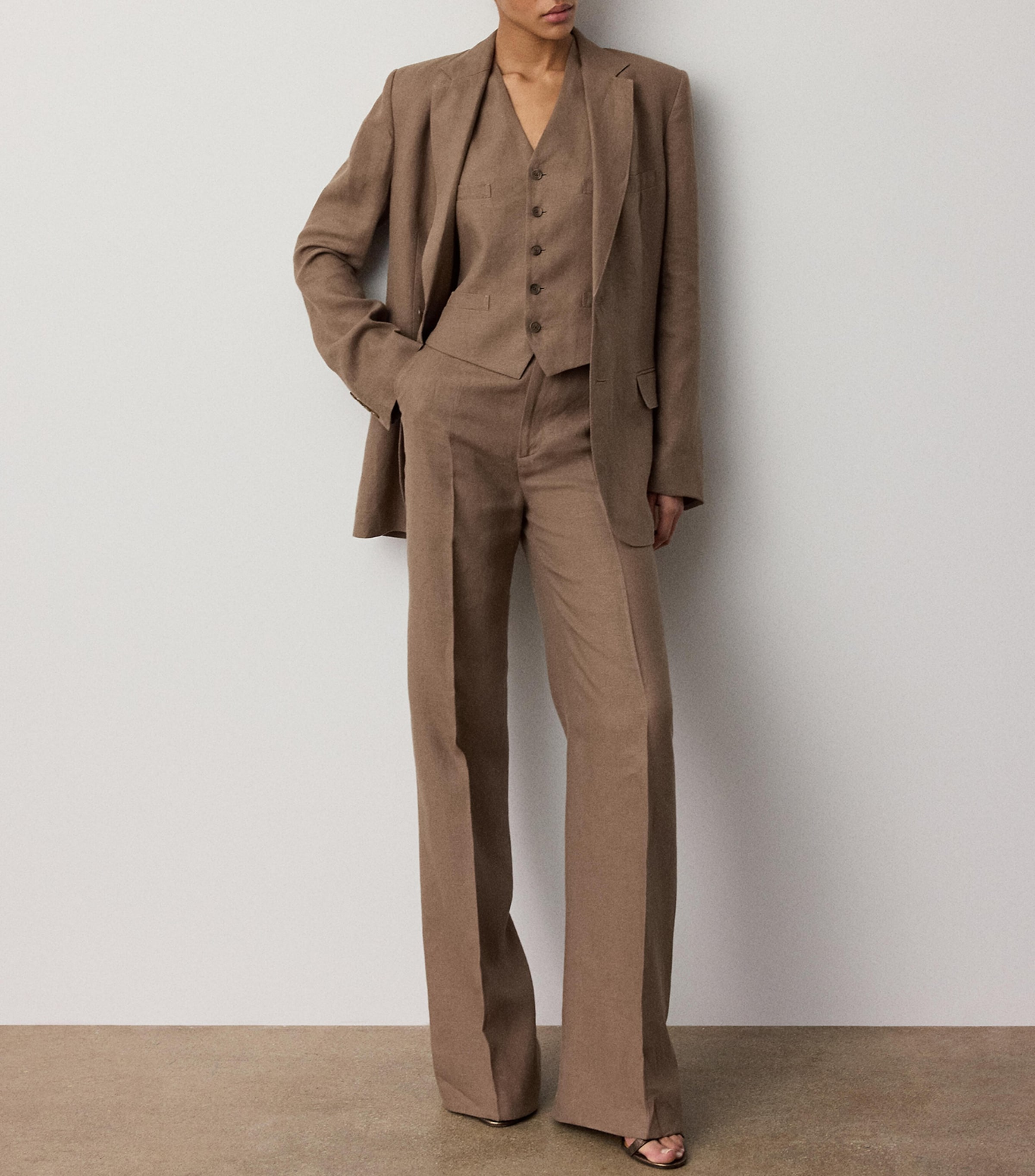 Ralph Lauren Collection Womens Linen Dean II Trousers Portobello Image 3