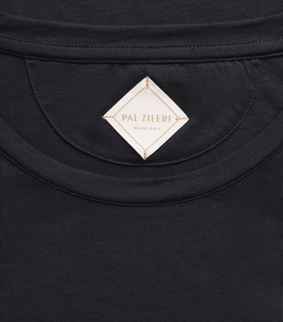 Pal Zileri Mens Cotton T-Shirt Navy Image 6