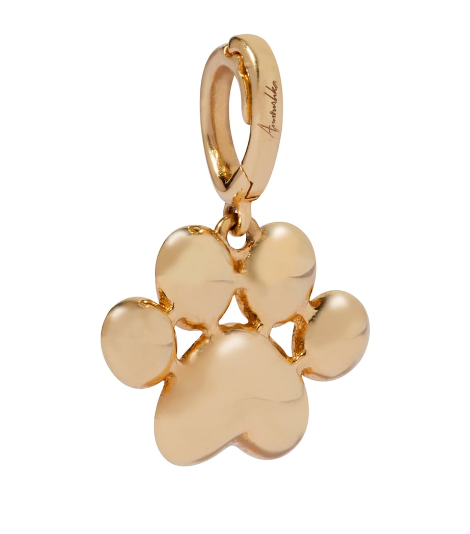 Yellow Gold Paw Print Charm YELLOW GOLD Image 1