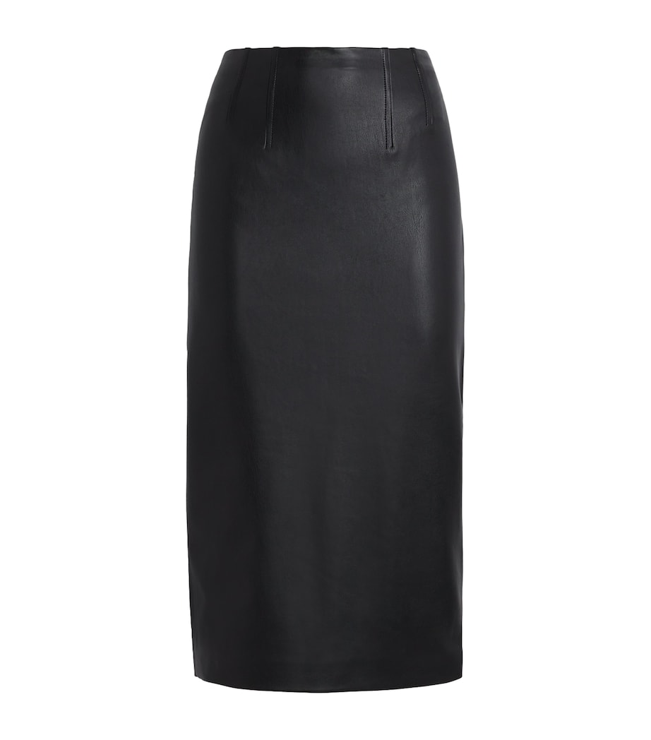 Faux Leather Holmes Midi Skirt BLACK Image 1