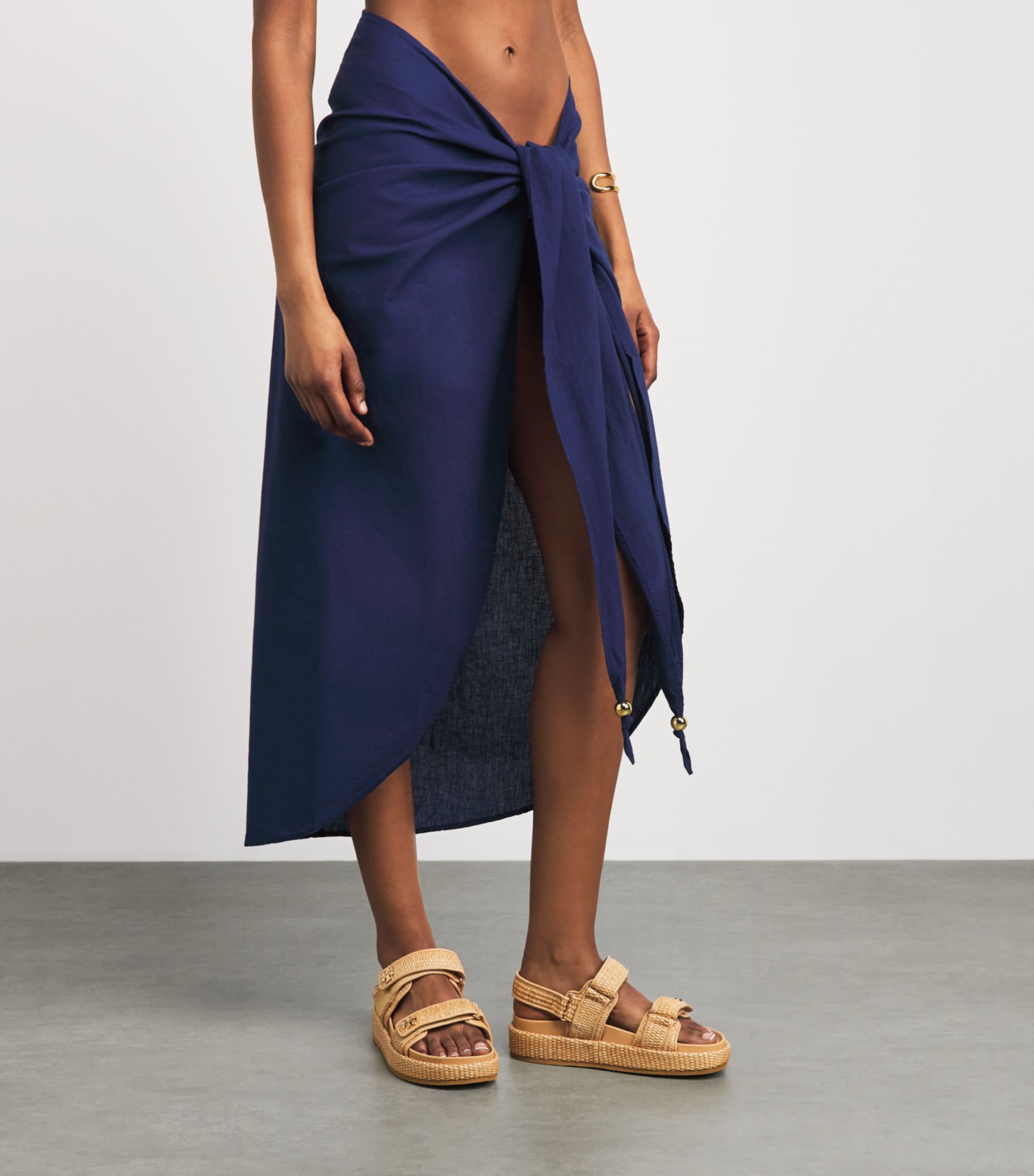Melissa Odabash Womens Cotton Winne Pareo Navy Image 4
