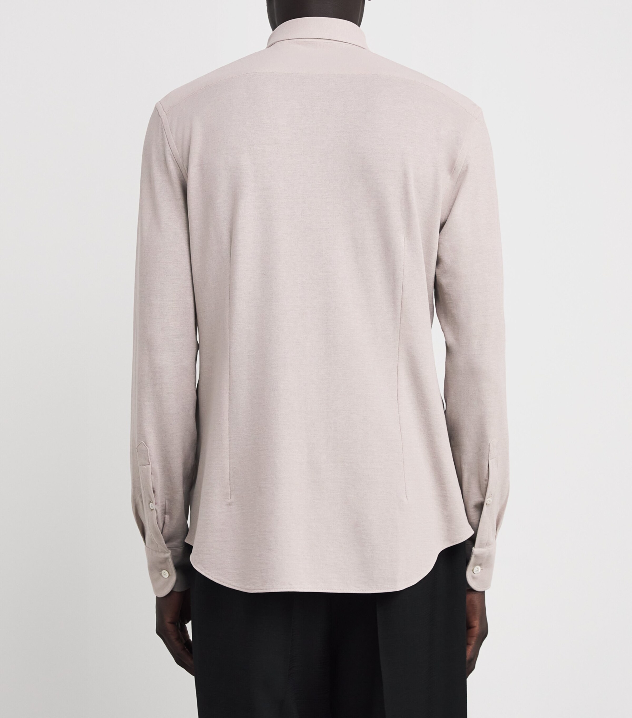 Corneliani Mens Cotton Jersey Shirt Natural / Beige Image 4