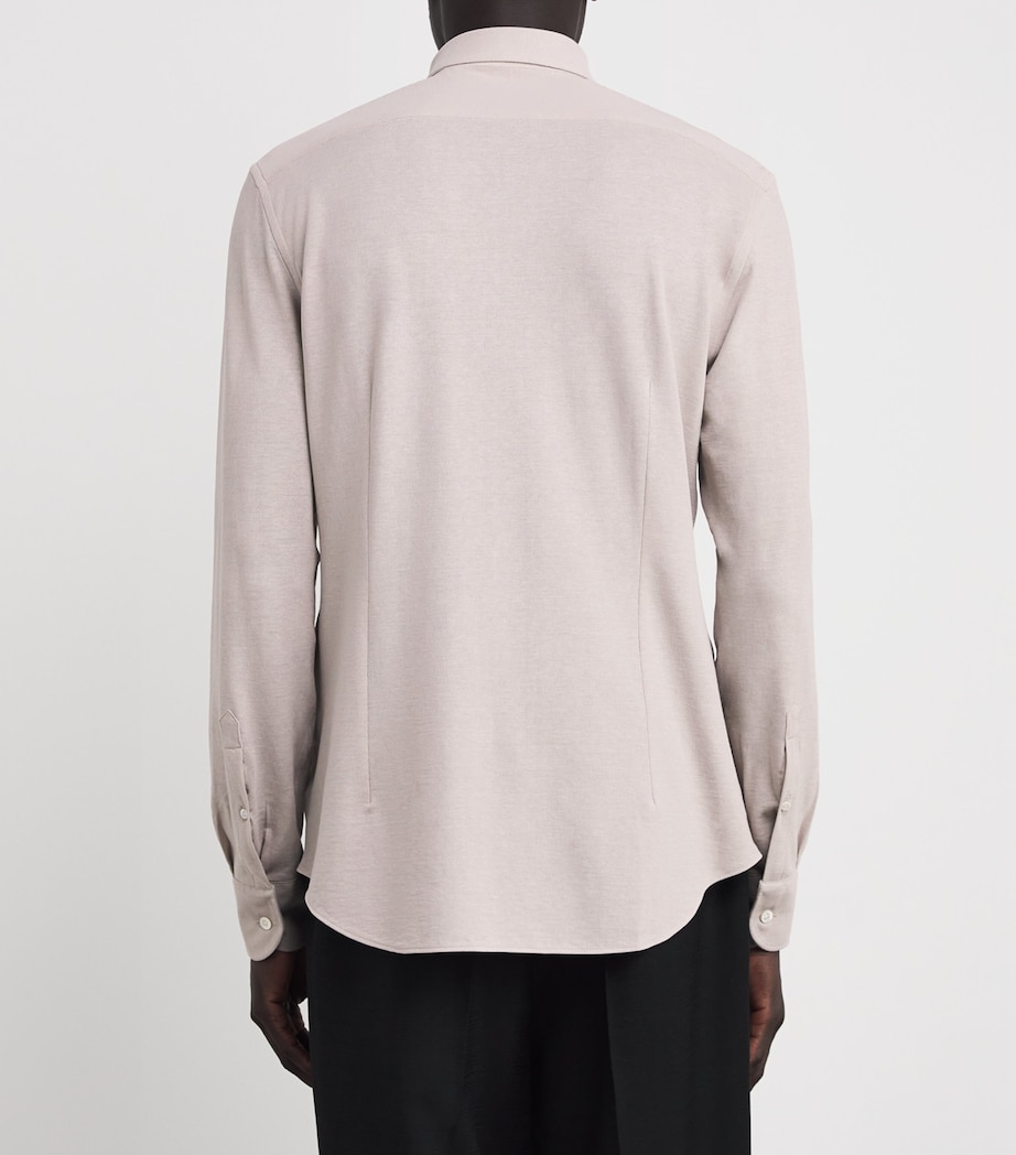 Corneliani Mens Cotton Jersey Shirt Natural / Beige Image 4