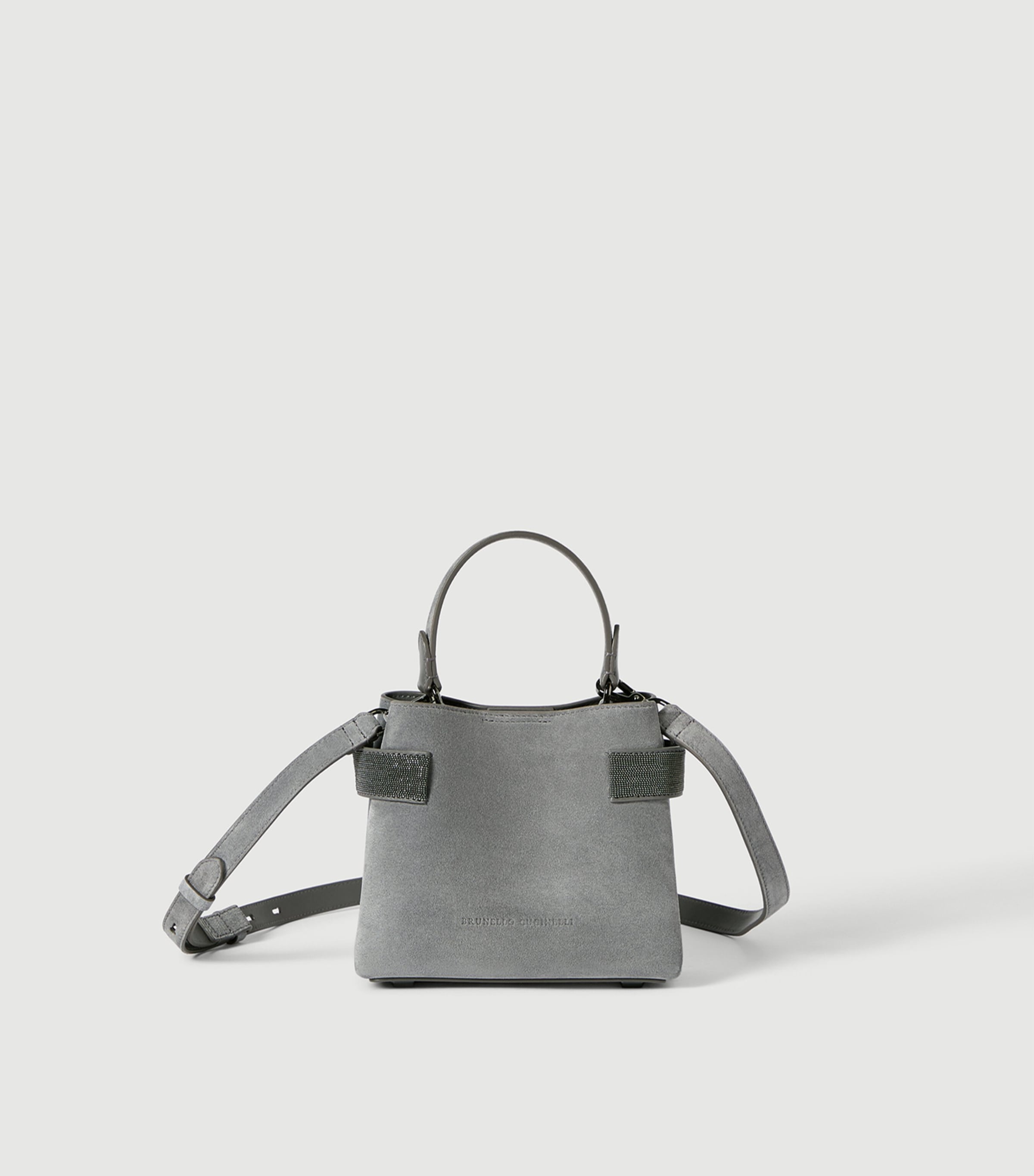 Brunello Cucinelli Small Suede Essence Top-Handle Bag Image 2