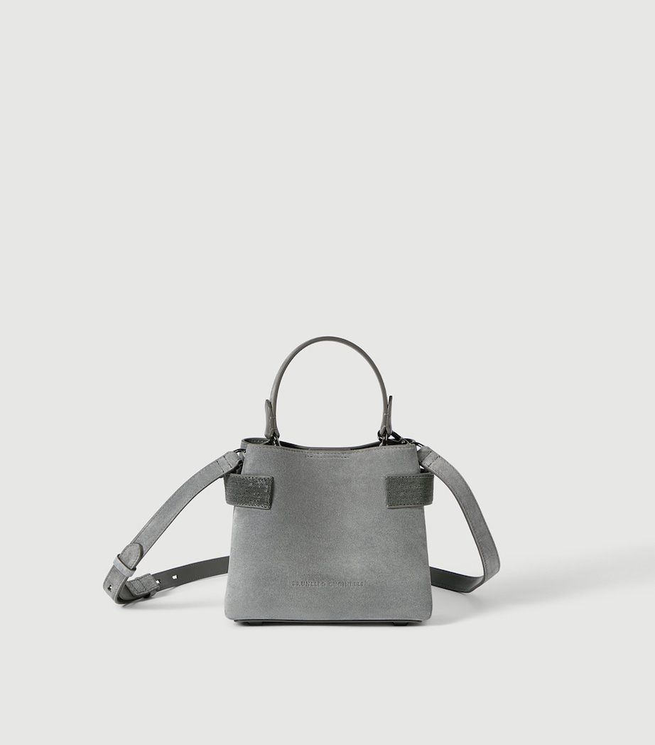 Brunello Cucinelli Small Suede Essence Top-Handle Bag Image 2