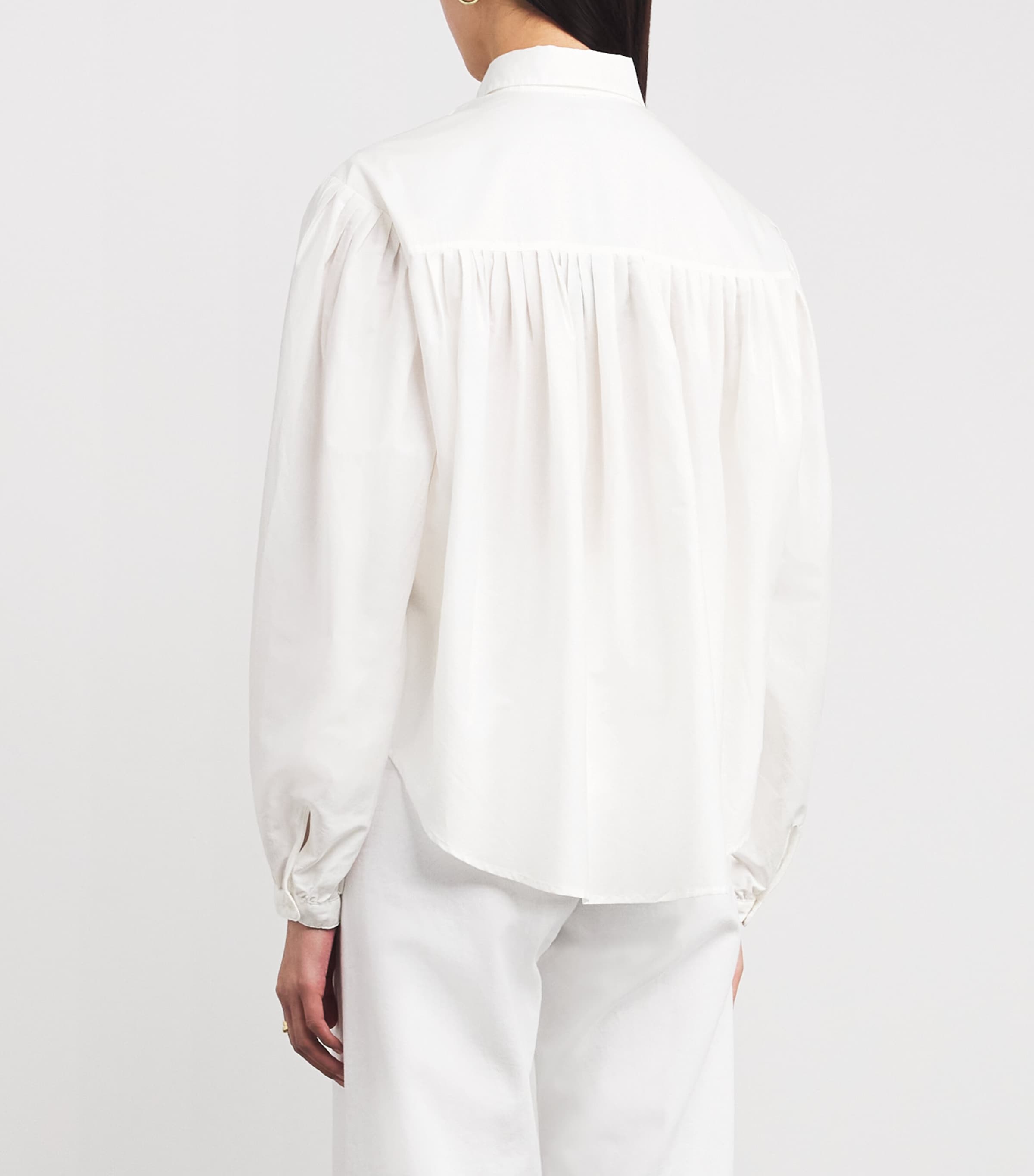 売れ筋商品|||ラルフローレン シャツ レディース トップス PLEATED COTTON SILK SHIRT - Button-down blouse - white Polo Ralph Lauren Cotton-Silk Pleated Blouse | Harrods US