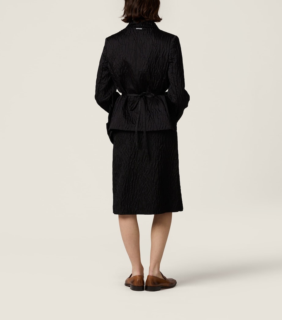 Miu Miu Womens Cloqué Duchesse Mini Skirt Image 3