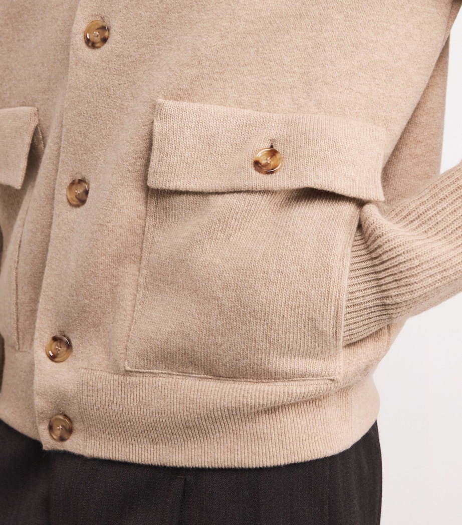 Wool-Blend High-Neck Cardigan 210BC BEIGE Image 6