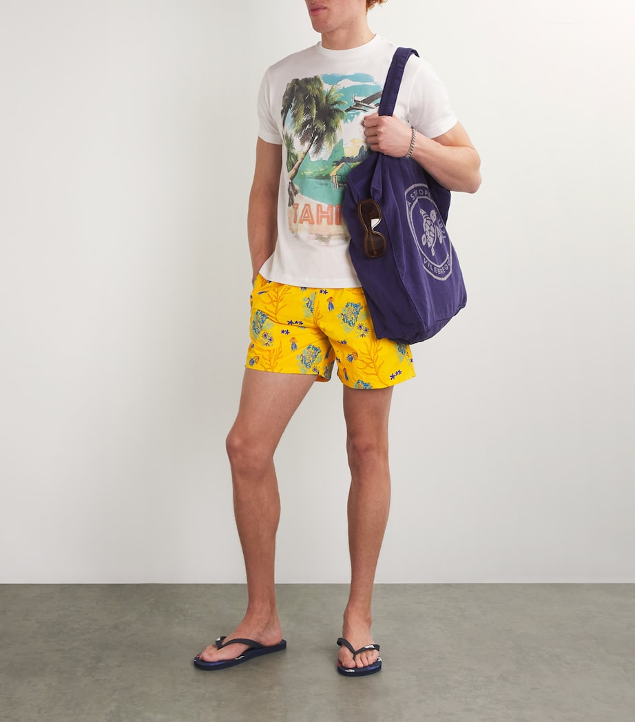Medusa Flowers Embroidered Mistral Swim Shorts 115 CORN Image 4