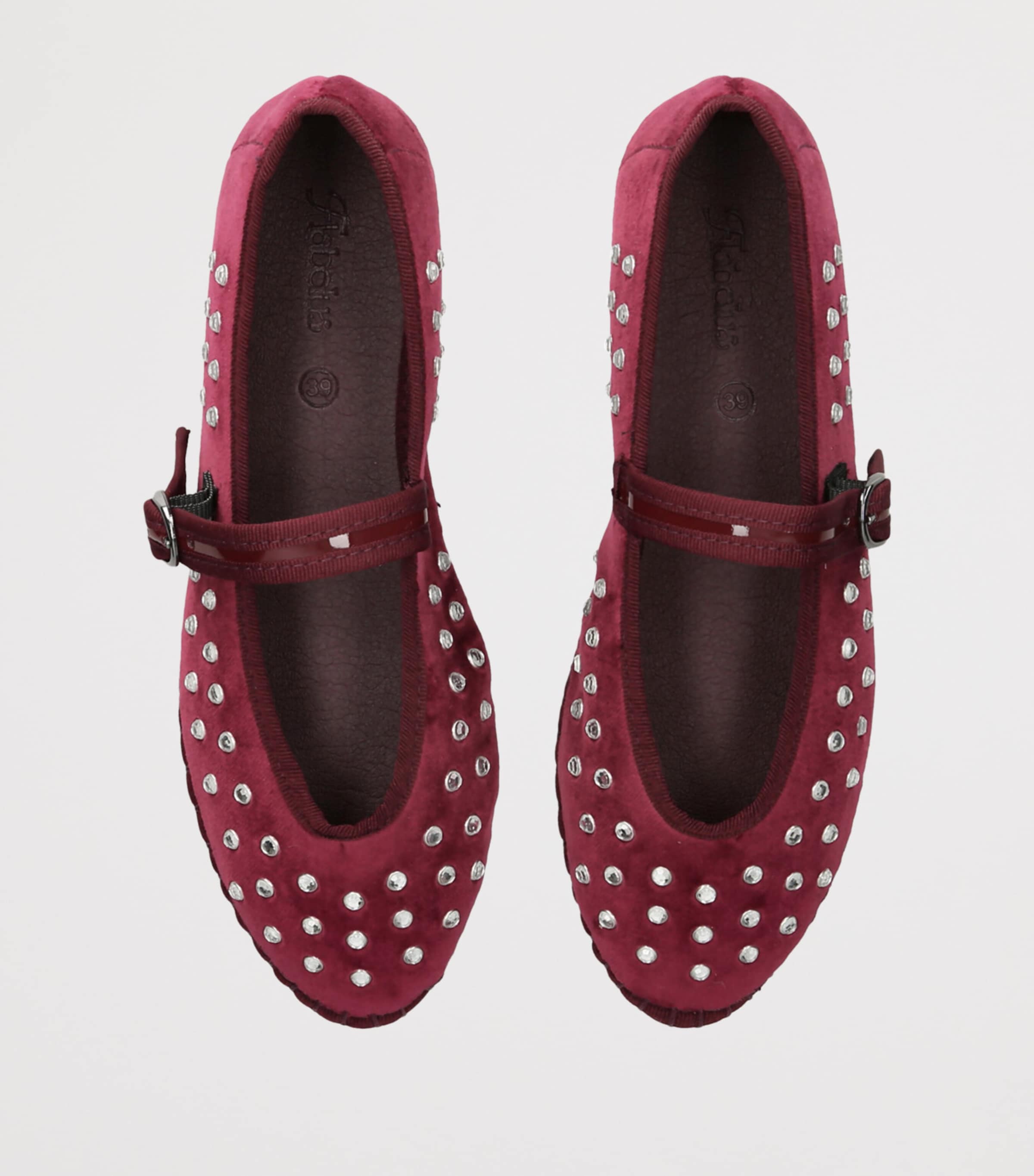 Flabelus Velvet Mae Ballet Flats Wine Image 4