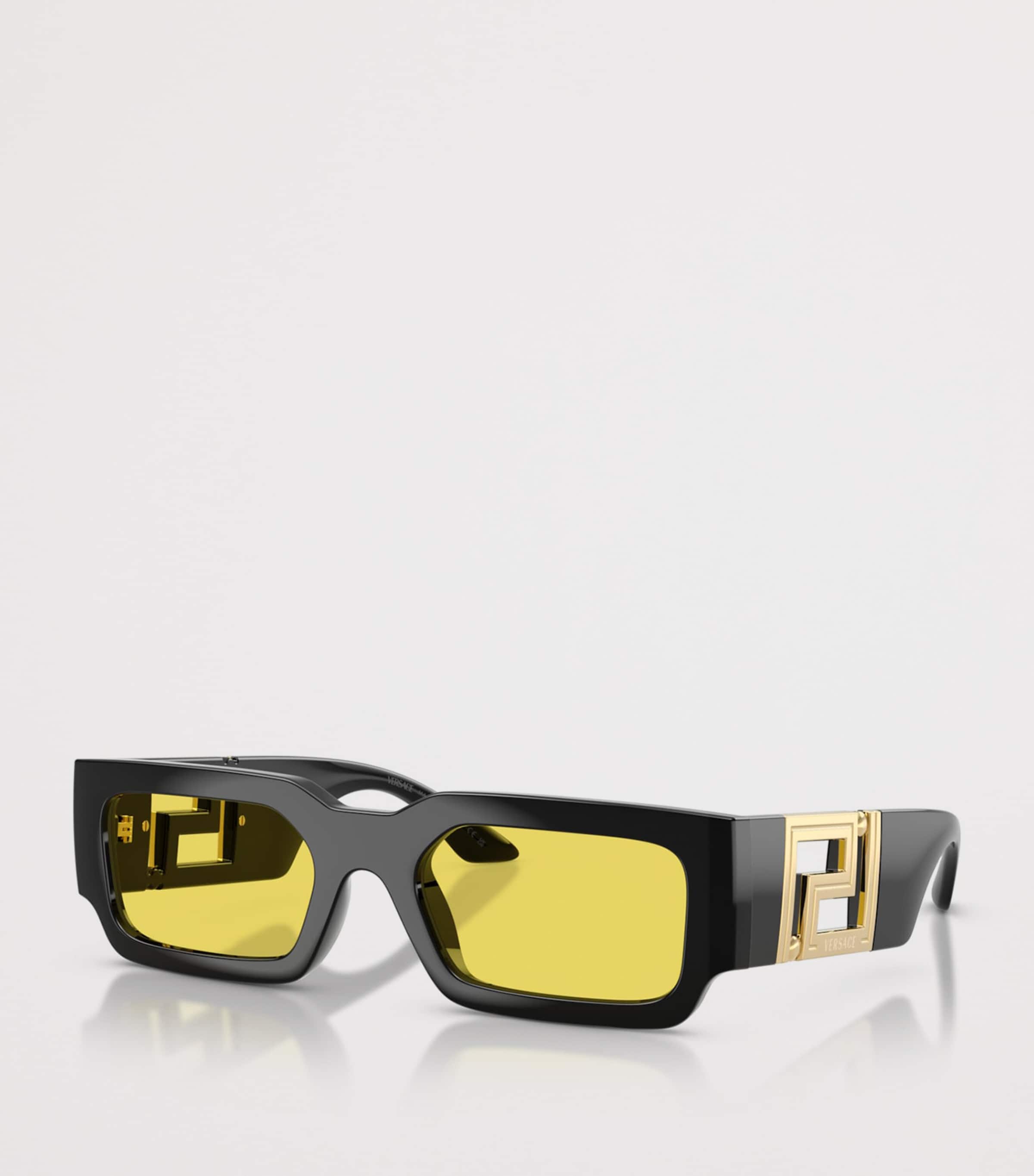 Versace Greca Maxi Rectangle Sunglasses Black Image 2