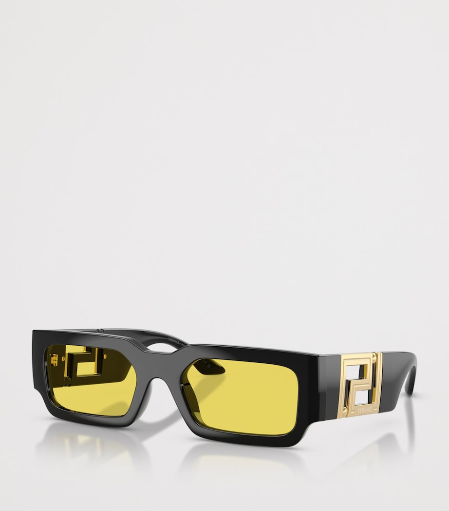 Versace Greca Maxi Rectangle Sunglasses Black Image 2