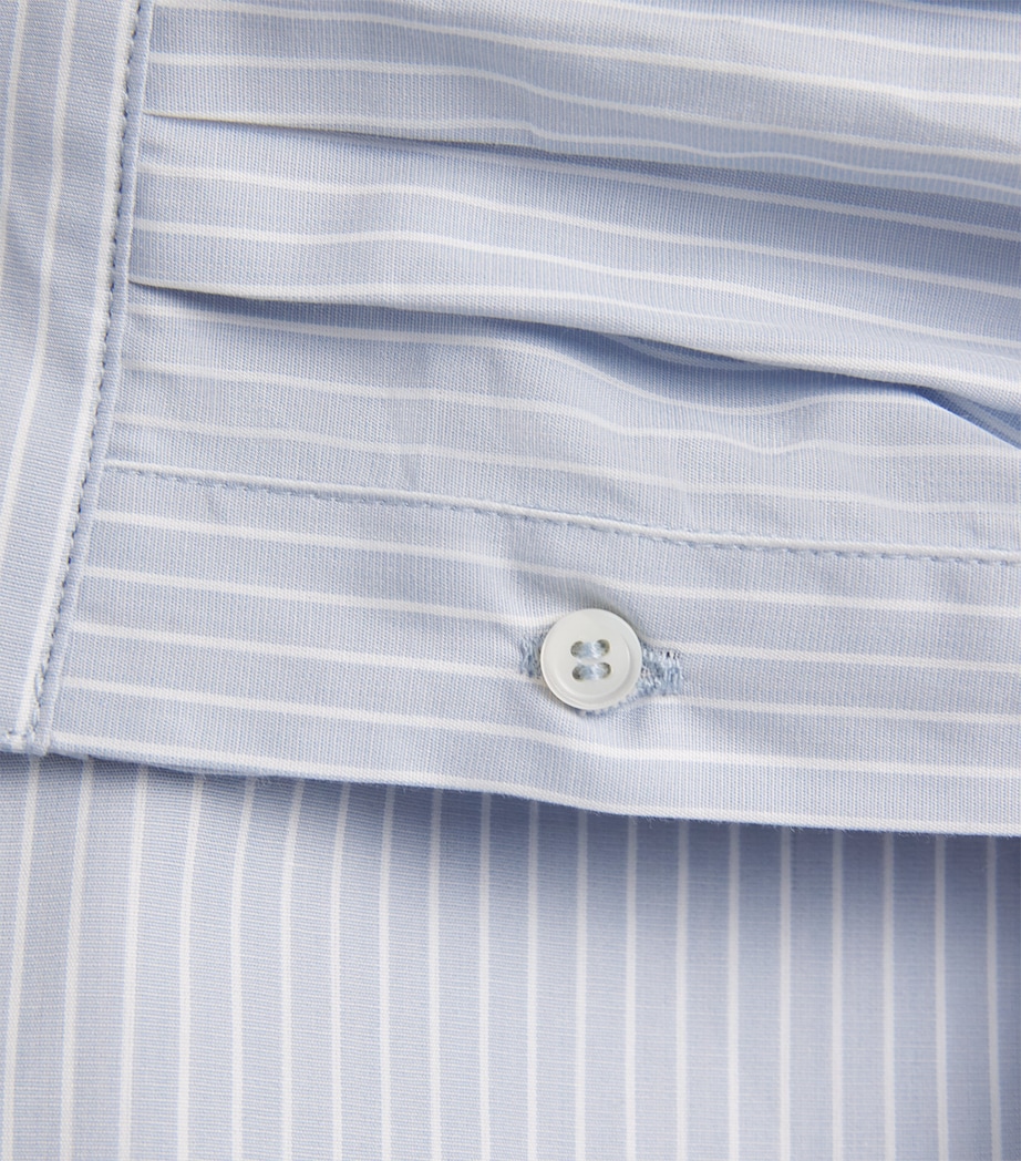 A.P.C. Mens Organic Cotton Stripe Shirt Iac Blue Grey Image 6
