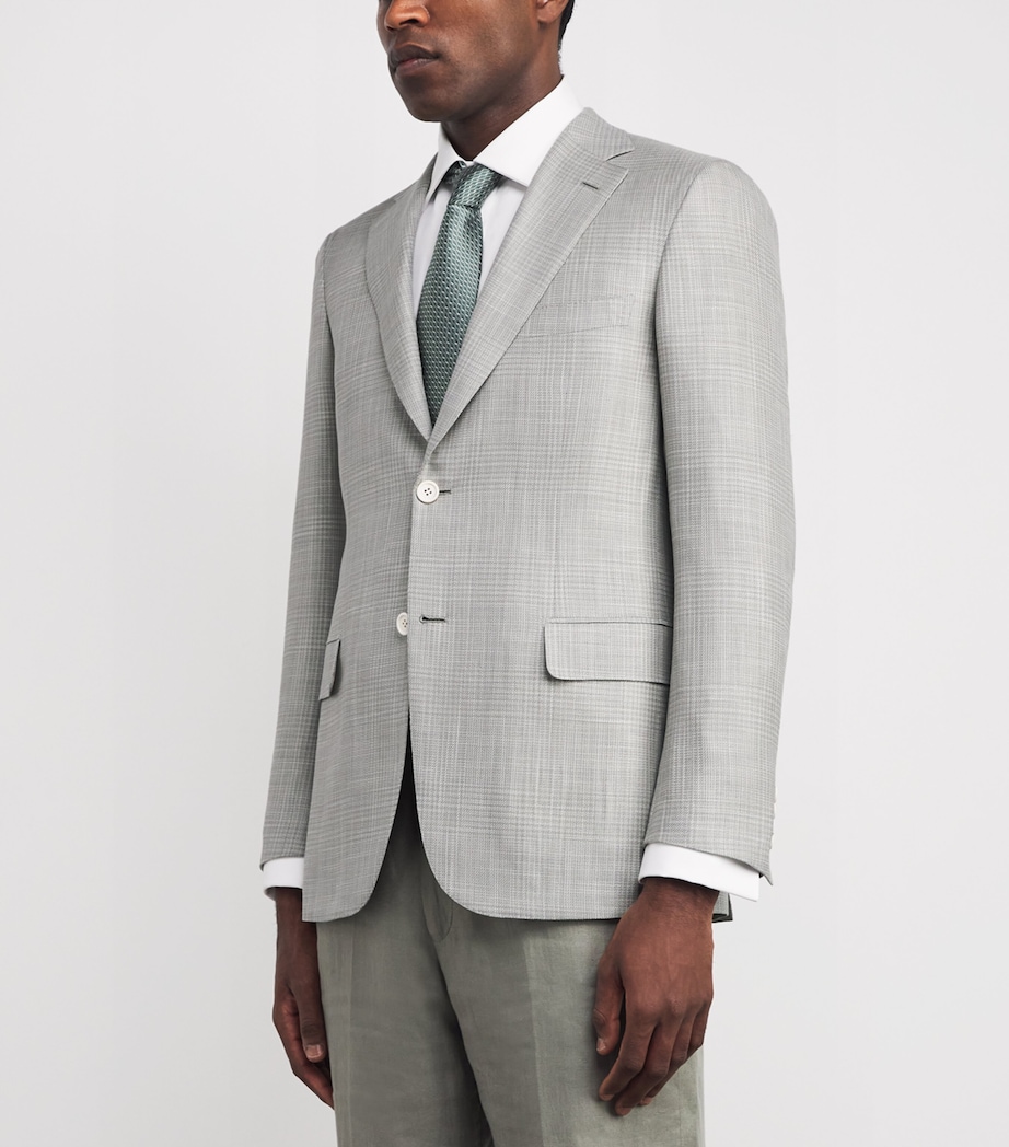 Wool-Silk Check Ravello Blazer 1515 Image 3