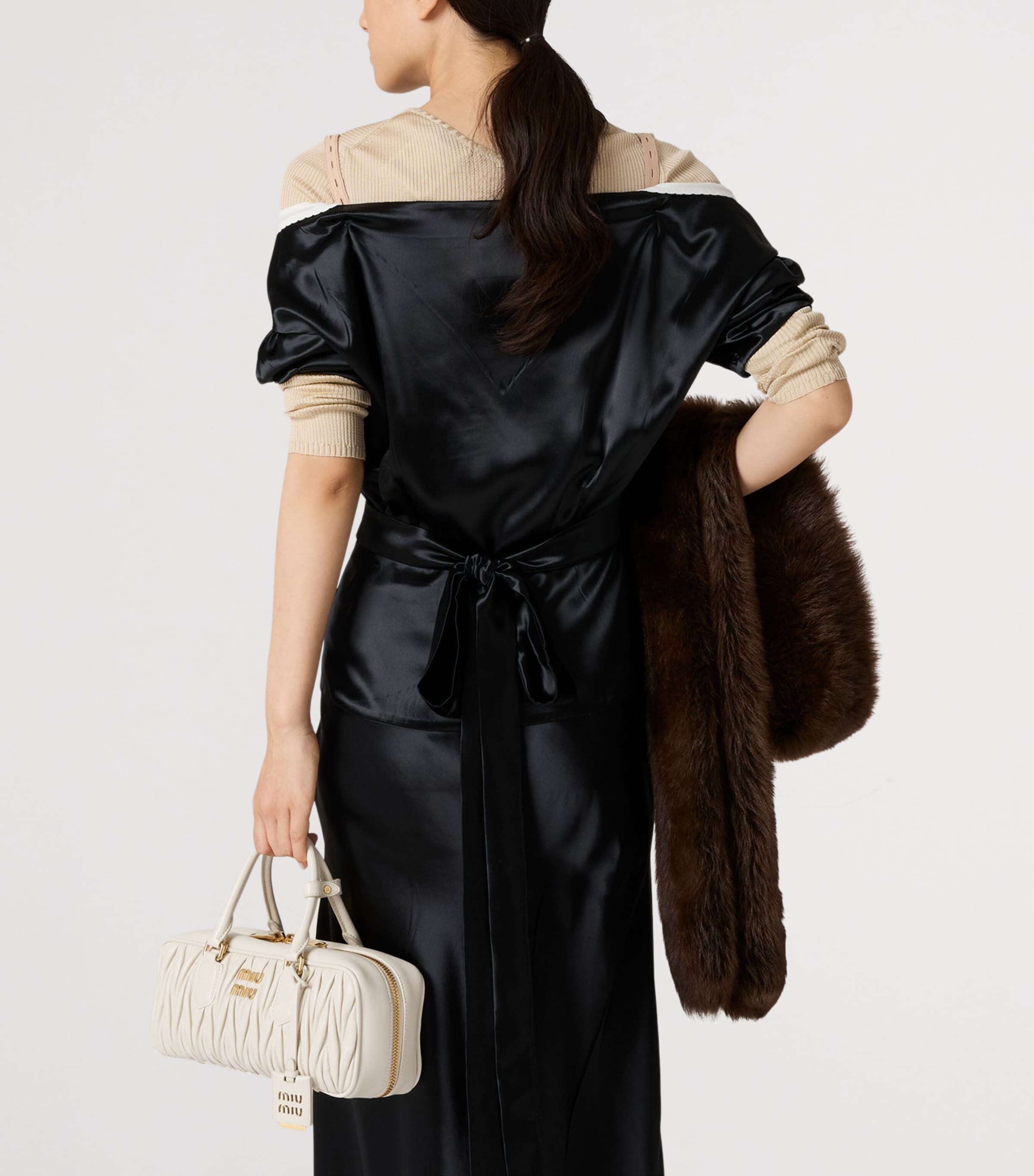 Miu Miu Womens Satin Maxi Dress Image 5