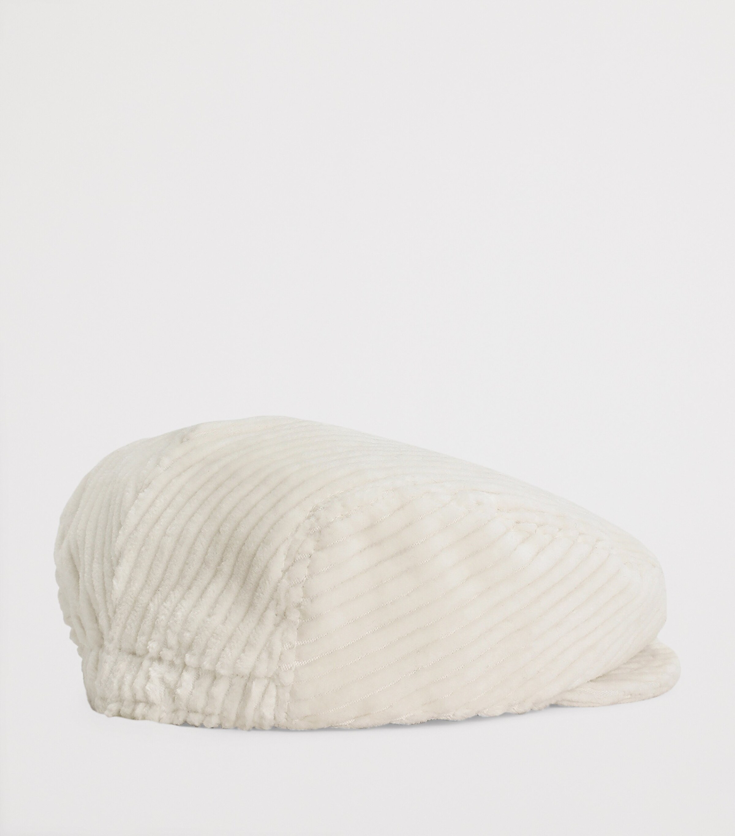 Stretch-Cotton Corduroy Flat Cap W0111-WHITE Image 2