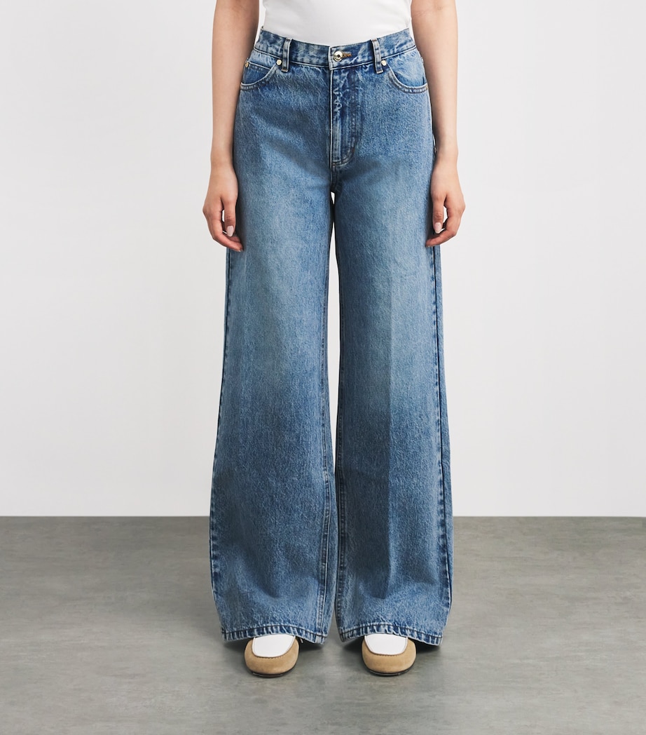 Sandro Paris Womens Wide-Leg Jeans Blue Jean Image 3