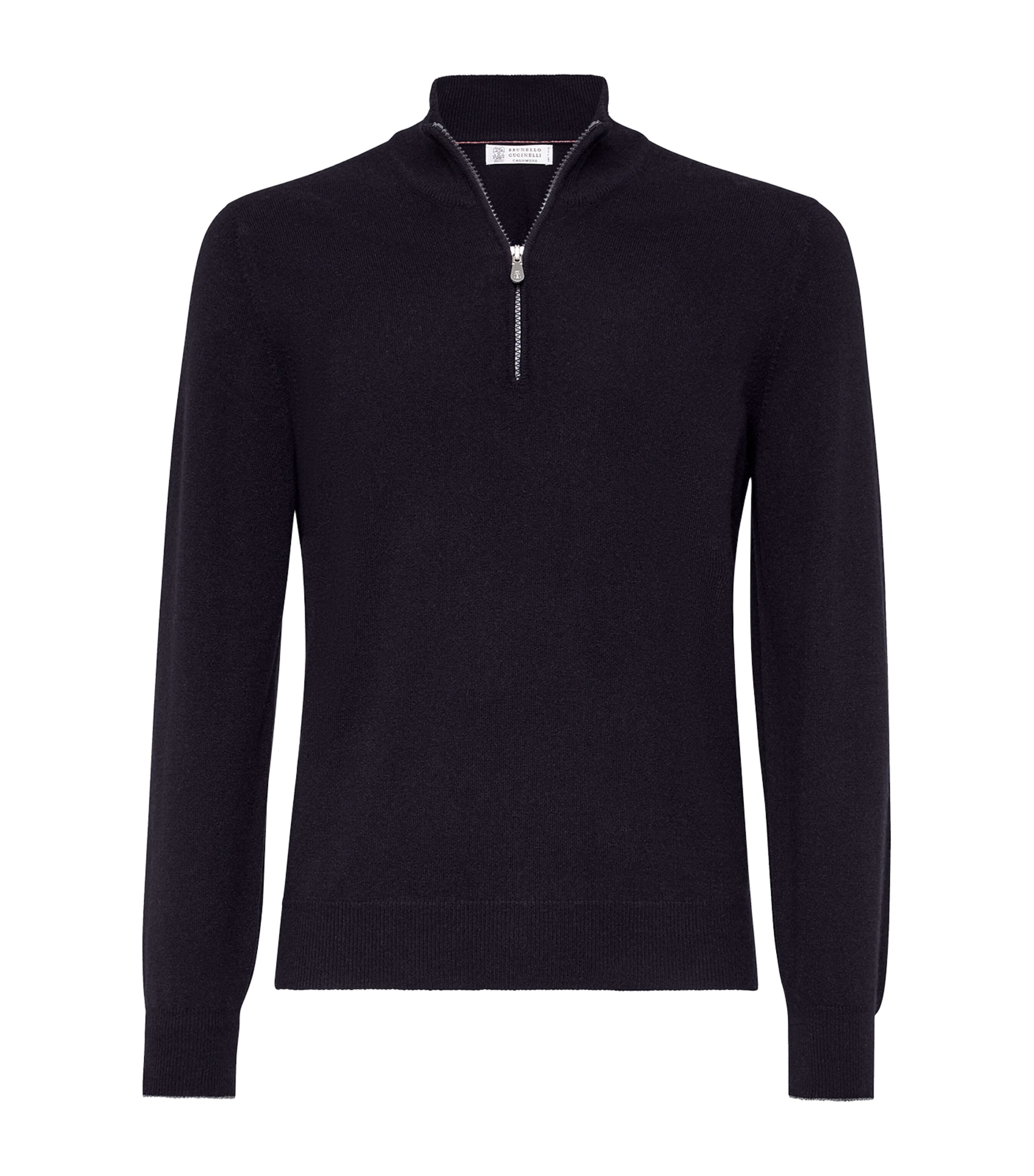 Brunello Cucinelli Ribbed Collar High Neck Sweater In Blue