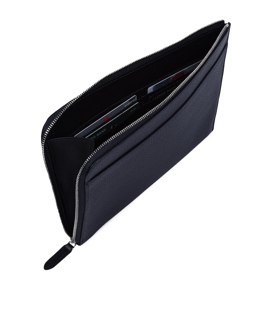 Leather Organiser Pouch NAVY Image 2