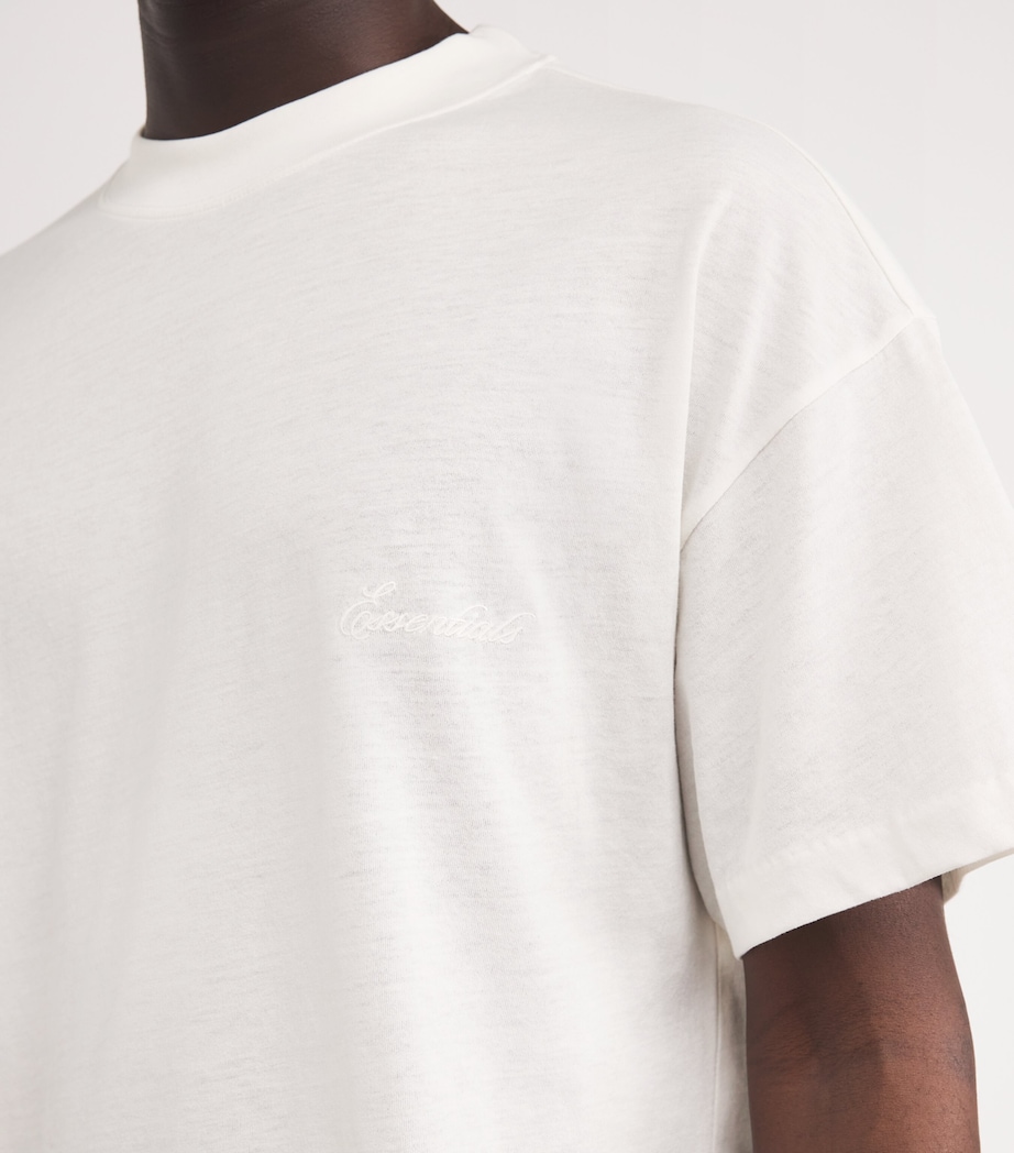 Cotton Logo Script T-Shirt IVORY Image 6