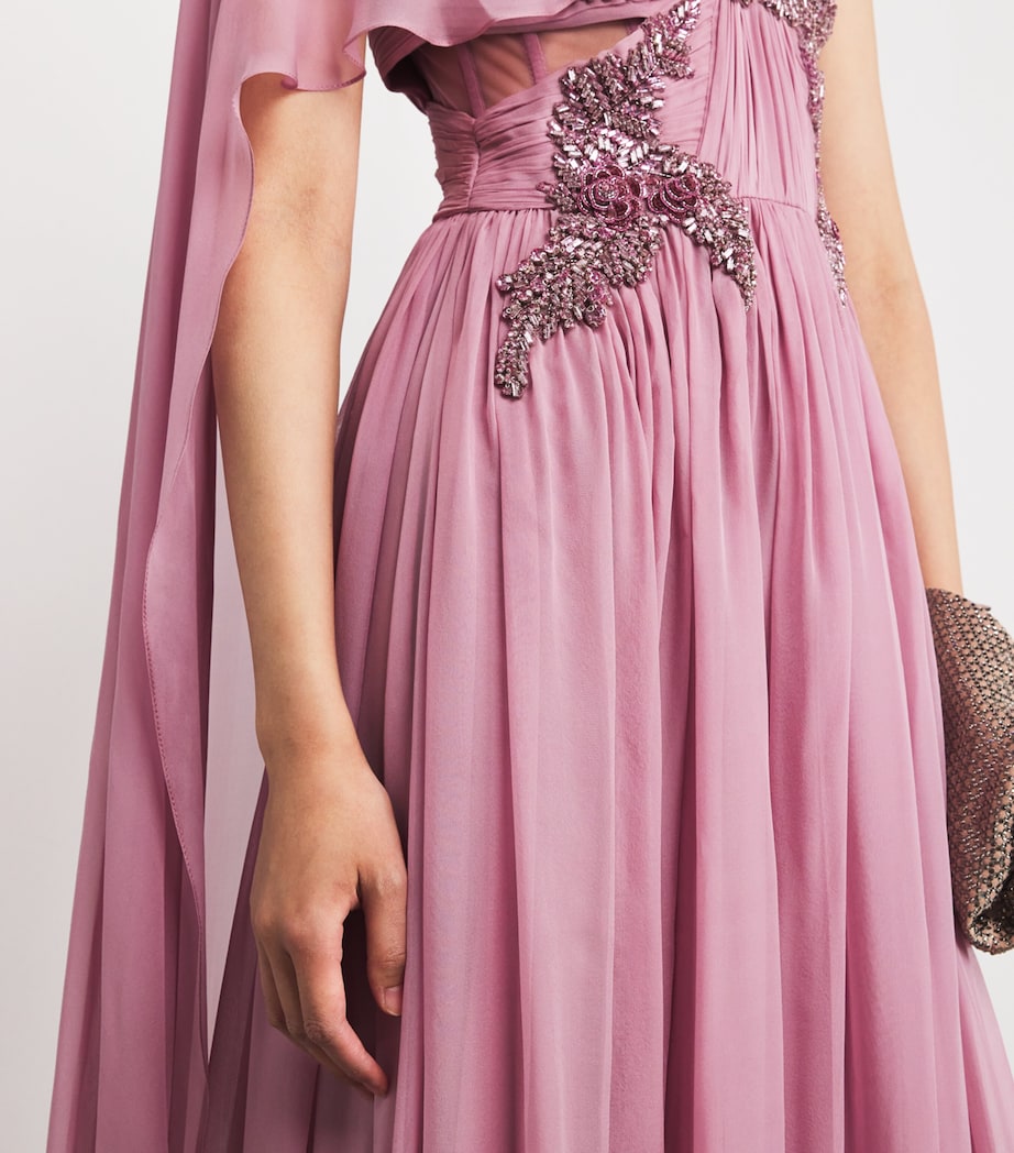 Silk Draped Embellished Gown 151906 ZEPHYR Image 4