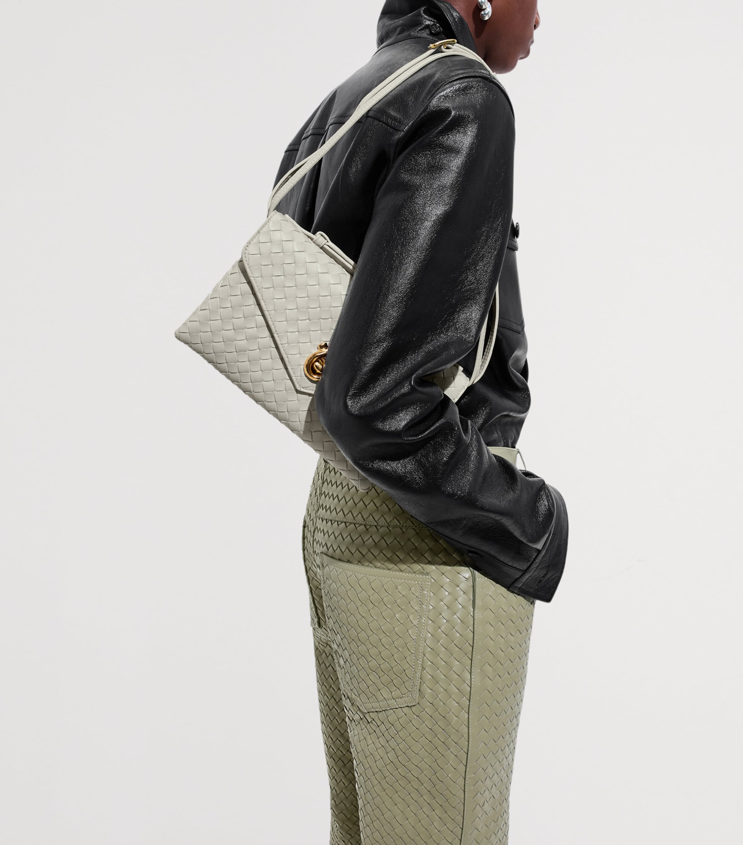 Bottega Veneta Leather Knot Lock Top-Handle Bag Image 5