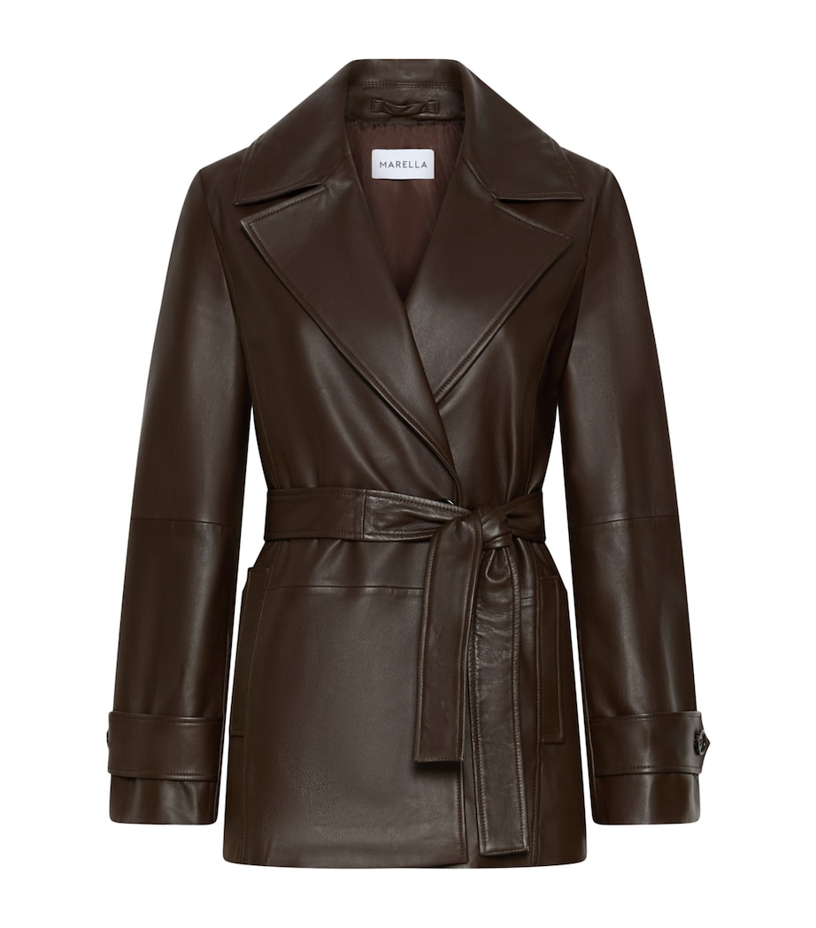 Marella Womens Lambskin Jacket Brown Image 1