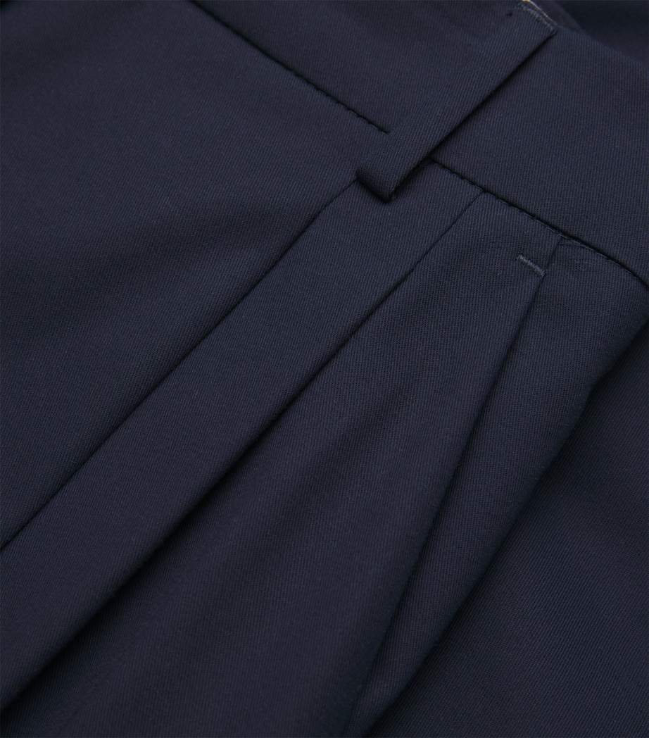 Cotton Wide-Leg Trousers NAVY Image 5