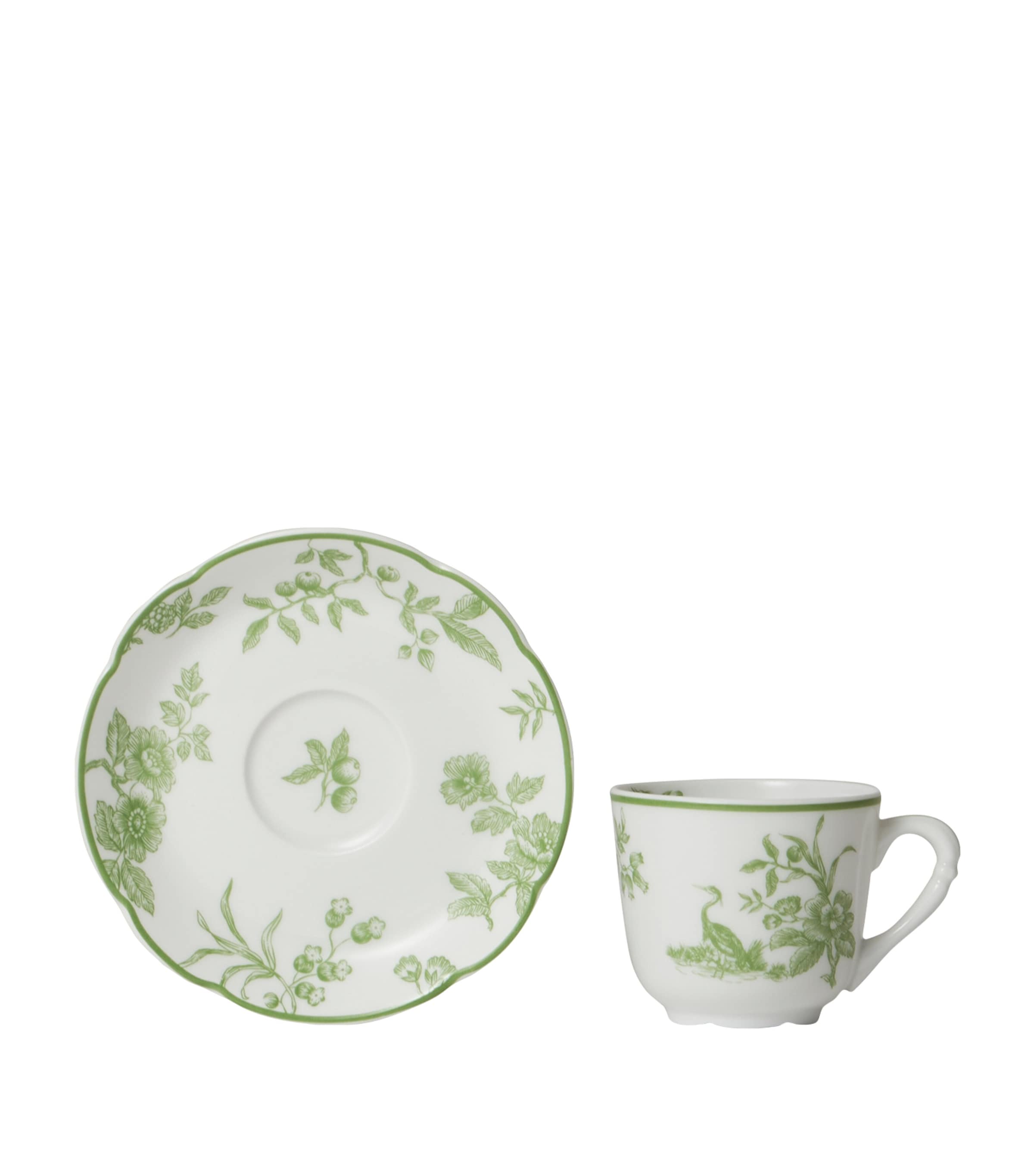 Bernardaud Albertine Moka Tea Cup And Saucer In Green