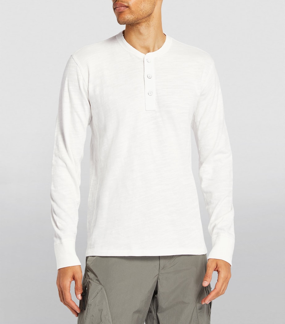 Cotton Henley T-Shirt WHITE Image 2