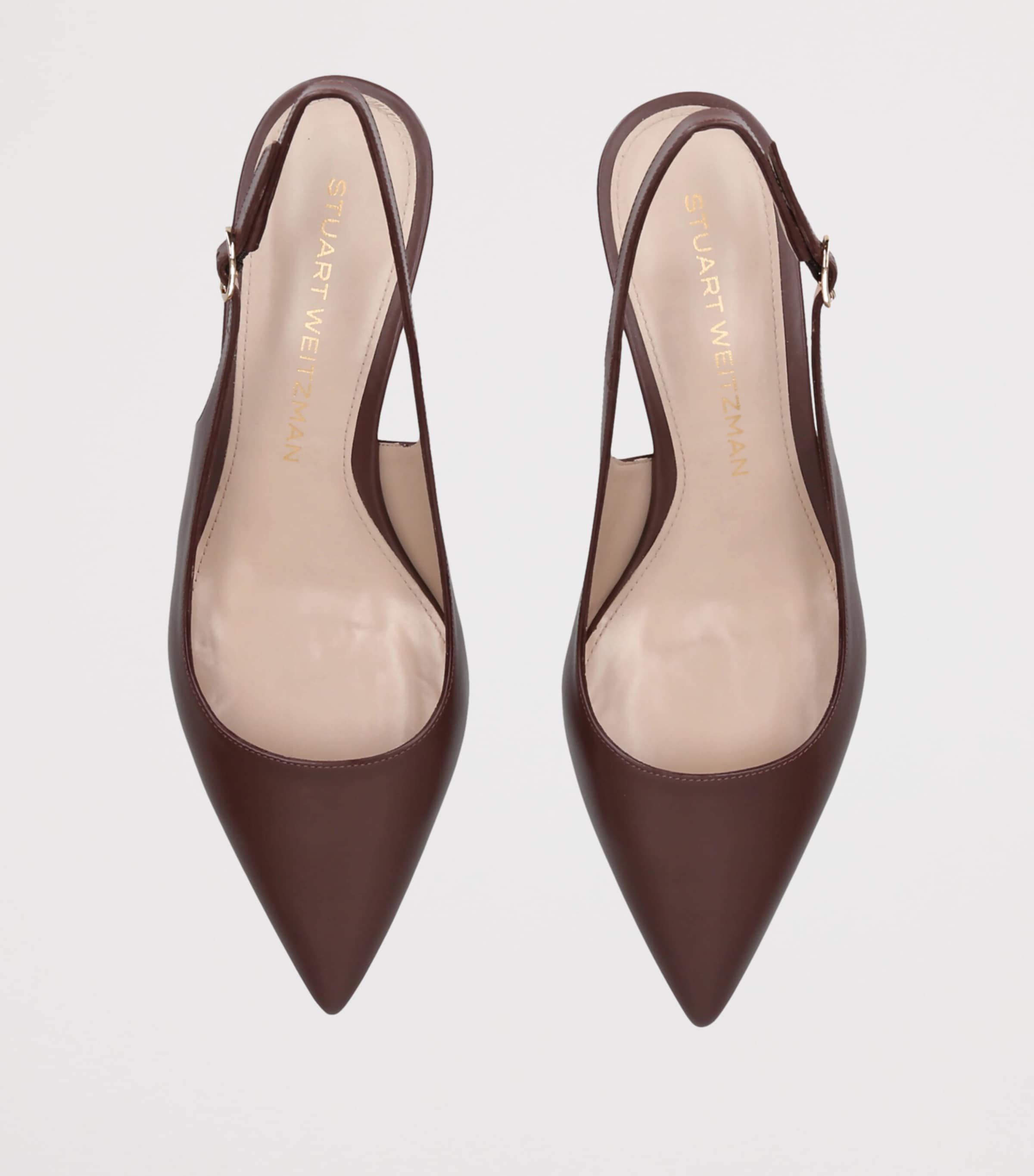 Stuart Weitzman Leather Stuart Sculpt Slingback Pumps 35 Brown Image 3