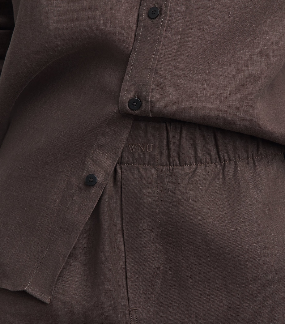 With Nothing Underneath Womens Hemp The Palazzo Trousers Chocolate Image 3