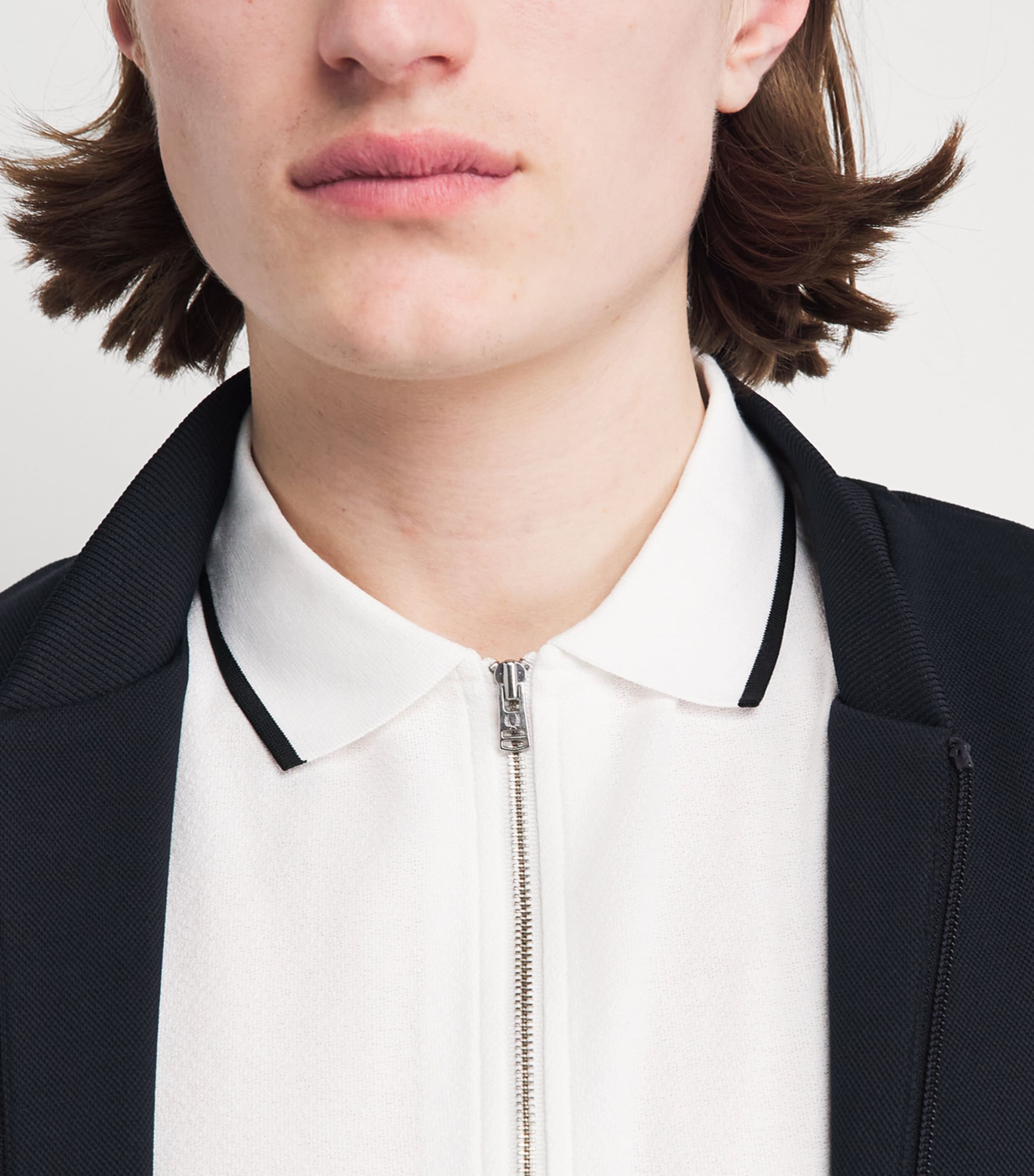 Fred Perry Mens Cotton Crepe Piqué Polo Shirt Snow White Image 3