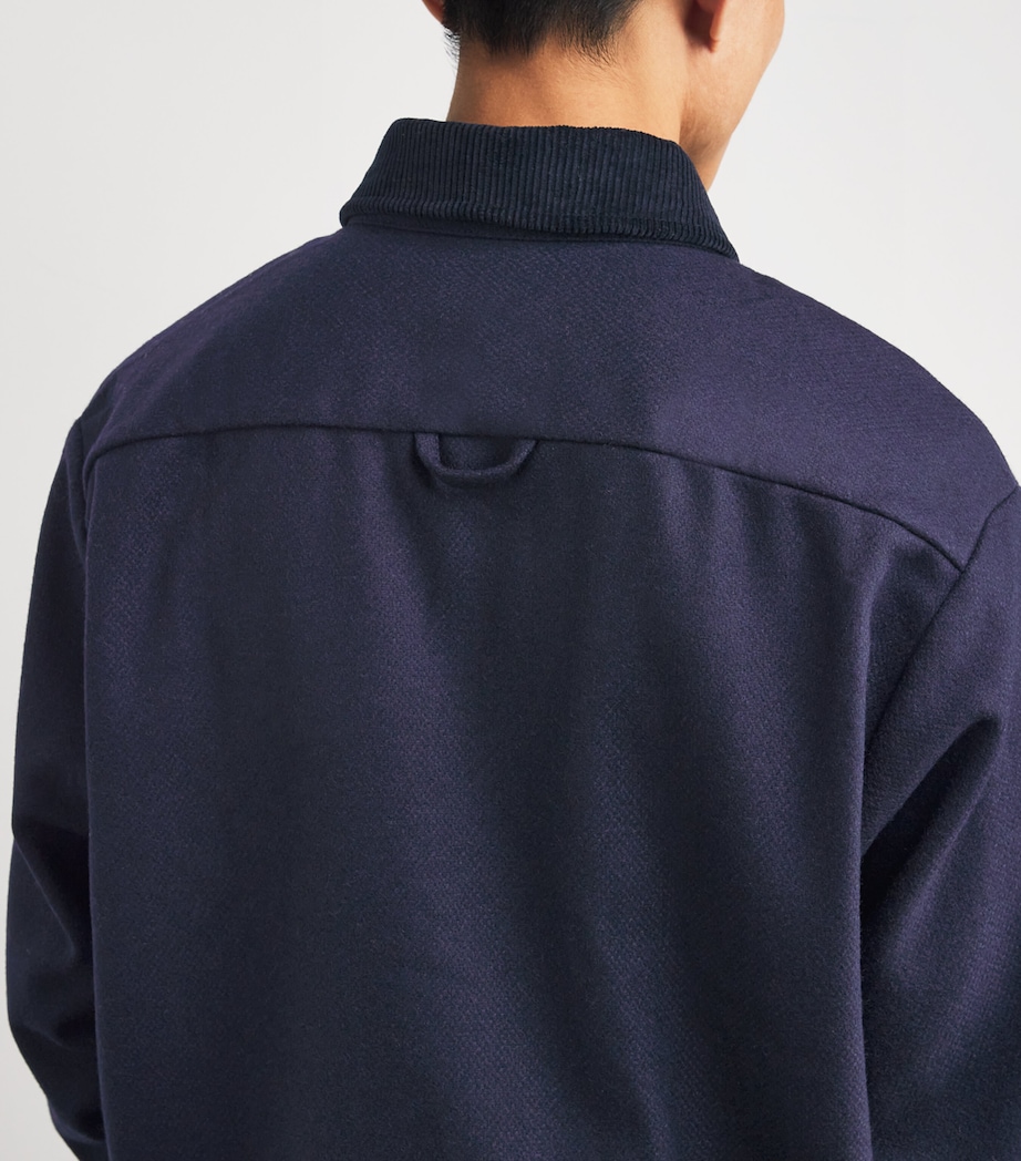 Wool-Blend Corduroy-Collar Overshirt PIA HEATHER MARINE Image 6