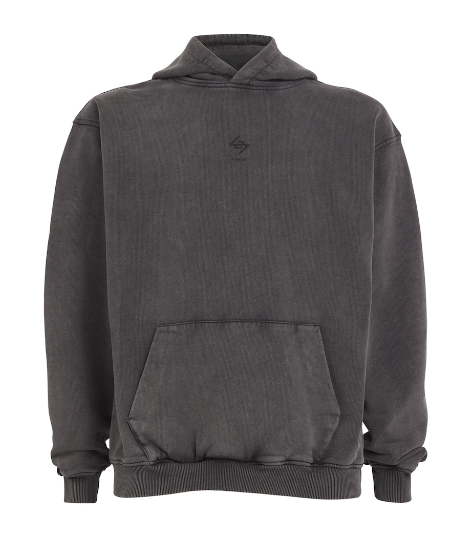 Represent 247 Mens Oversized Logo Hoodie Pewter Image 1