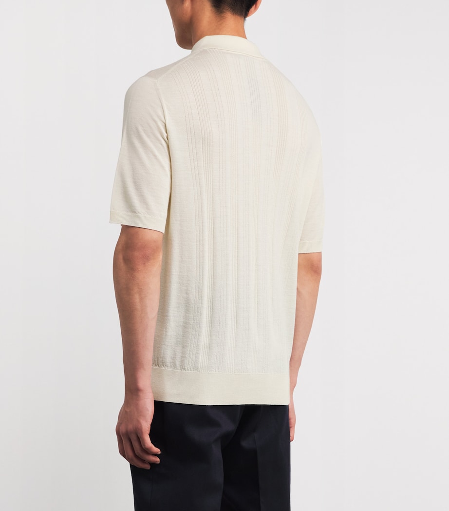 Wool-Silk-Cashmere Knit Polo Shirt 11 Image 4